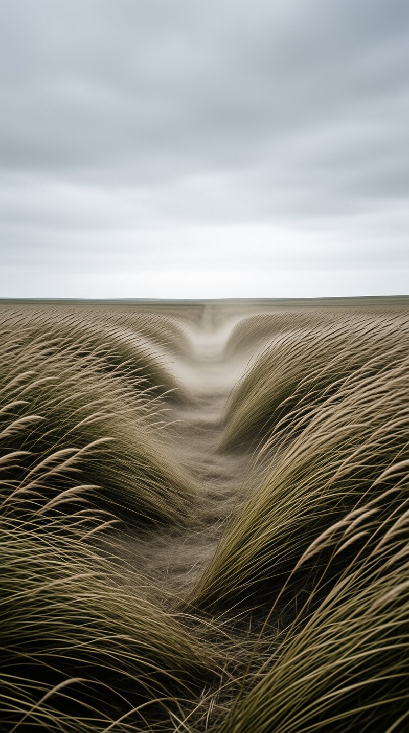 Wind-Sculpted Grass Path