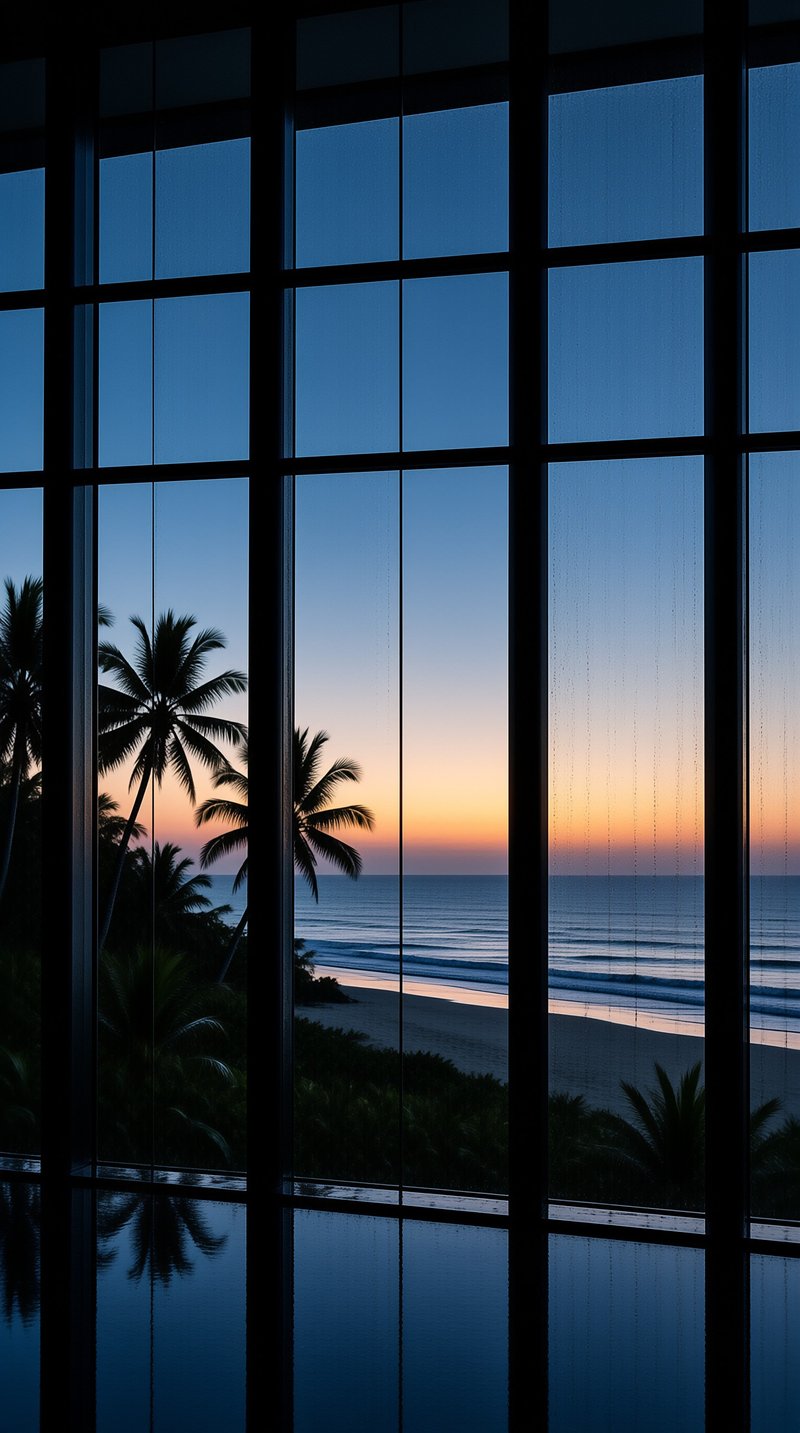 Tropical Beach Sunset View