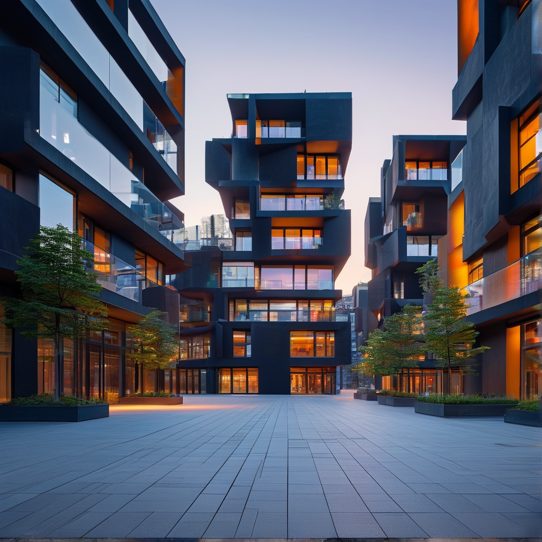 Modern Architecture Courtyard