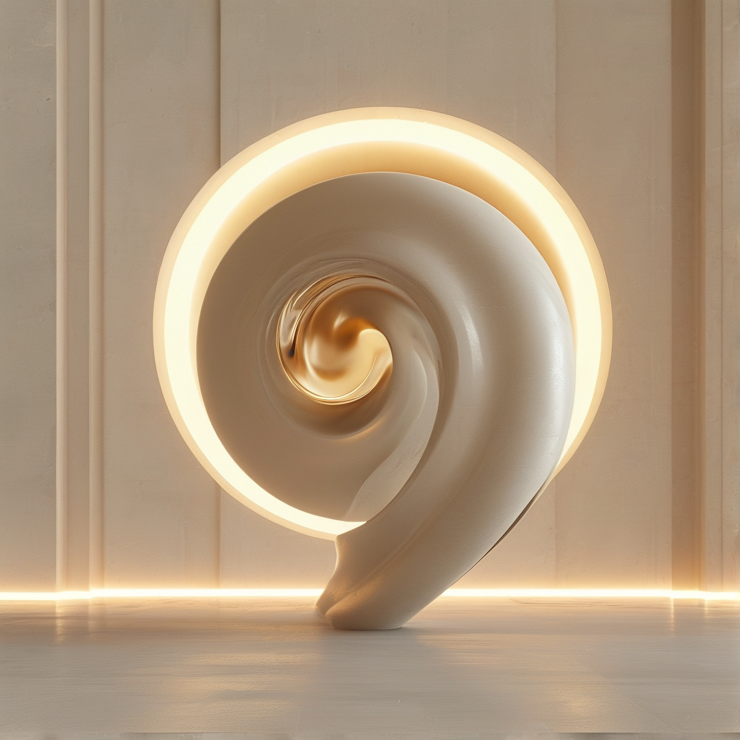 Ivory Spiral Shell — Backlit Relief Study