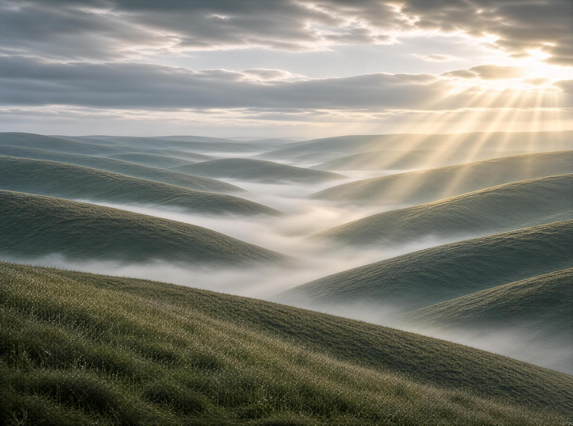 Misty Hills and Sunbeams
