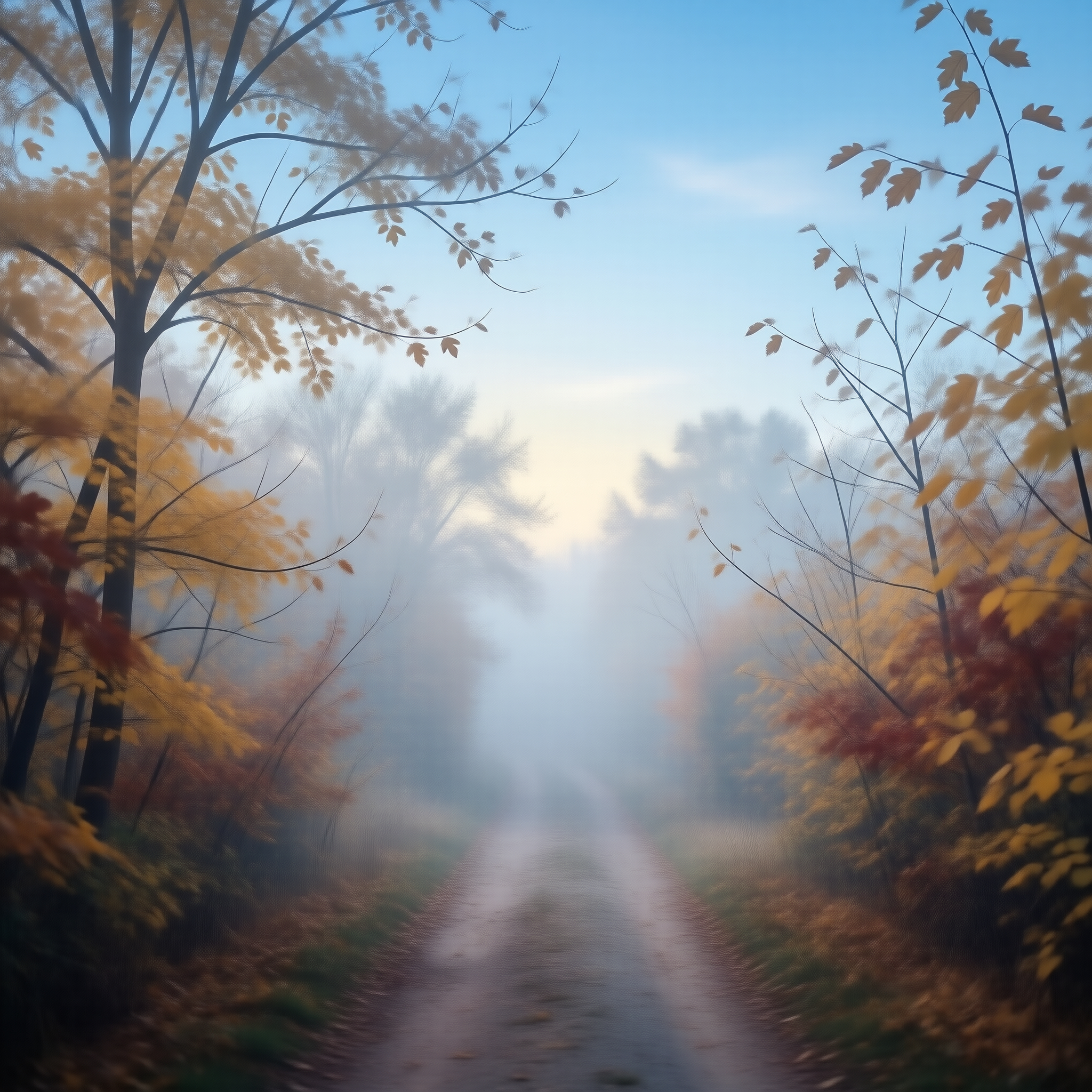 Misty Autumn Forest Trail
