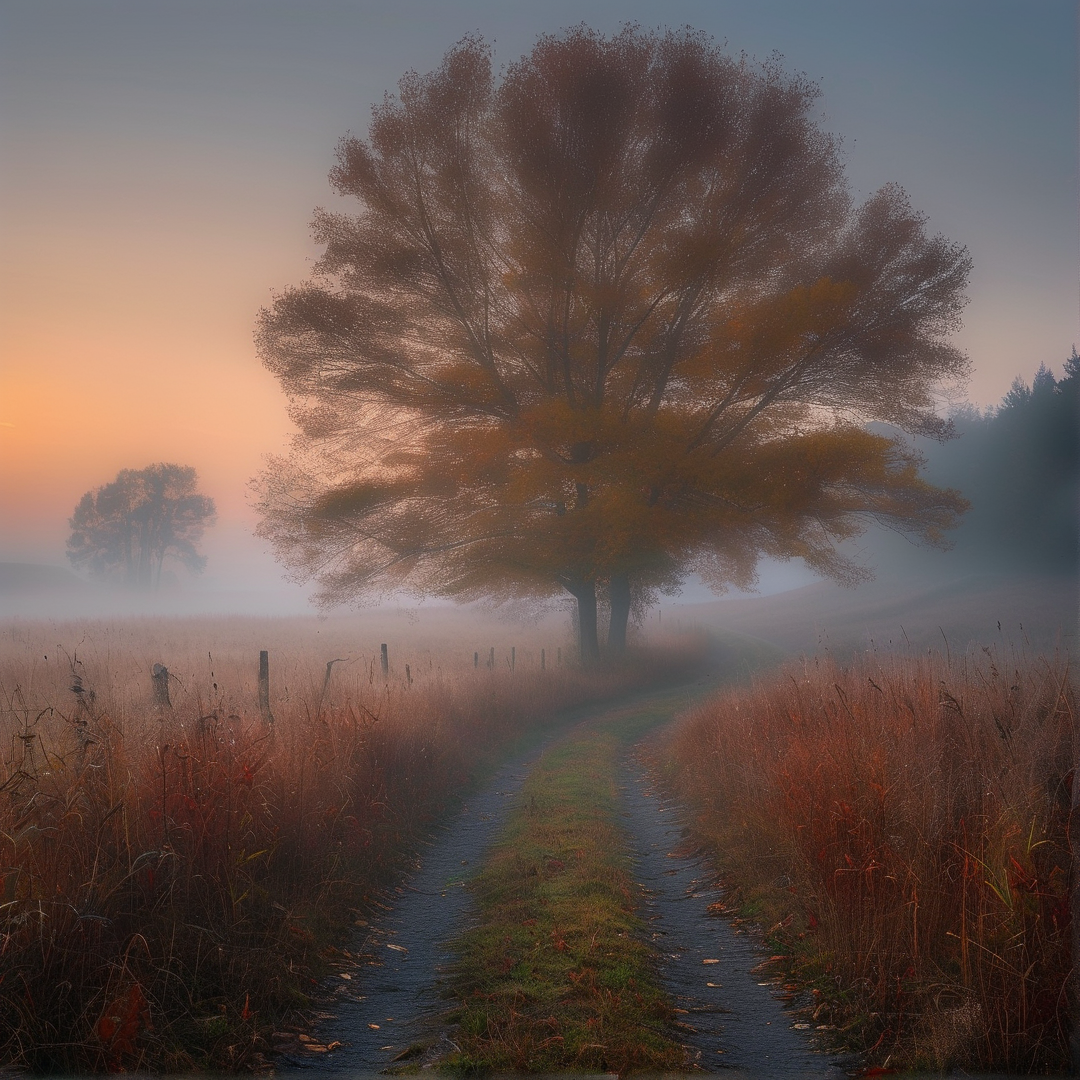 Misty Autumn Path