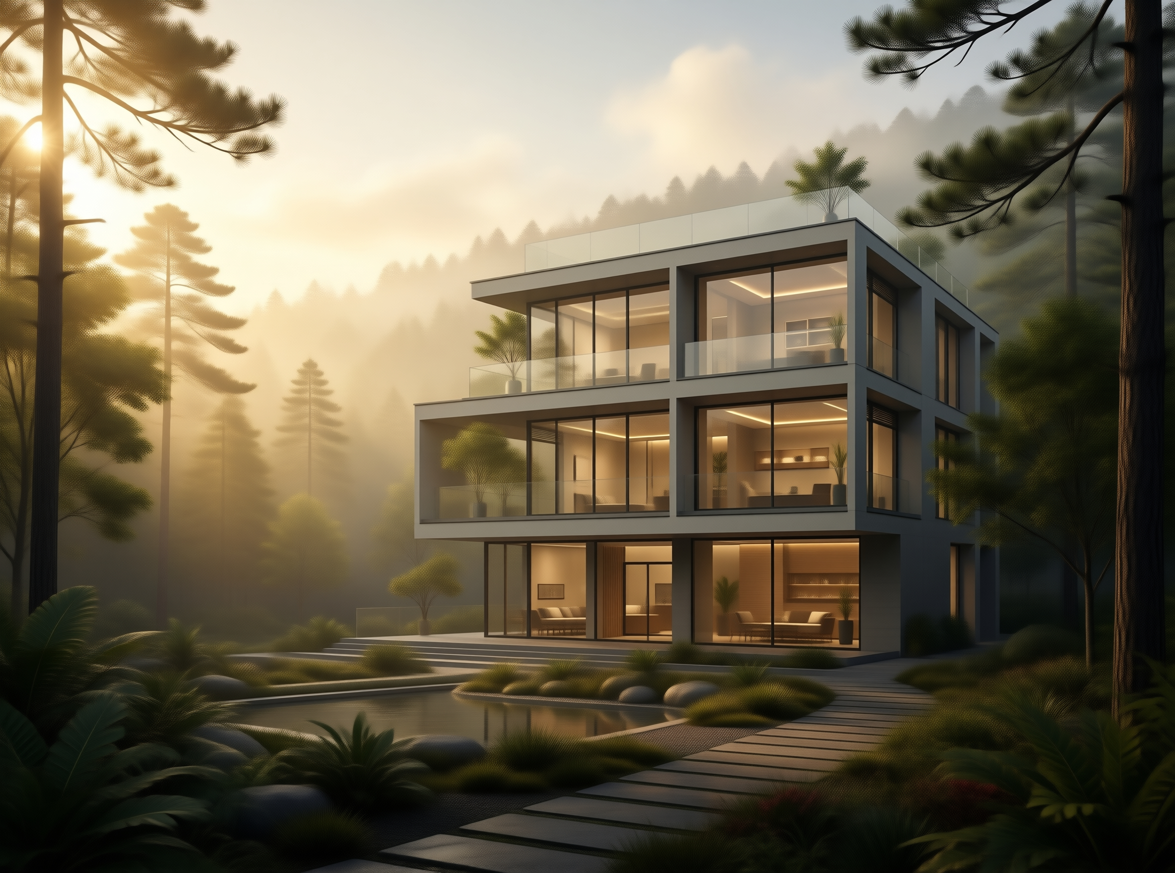 Modern Villa in Forest