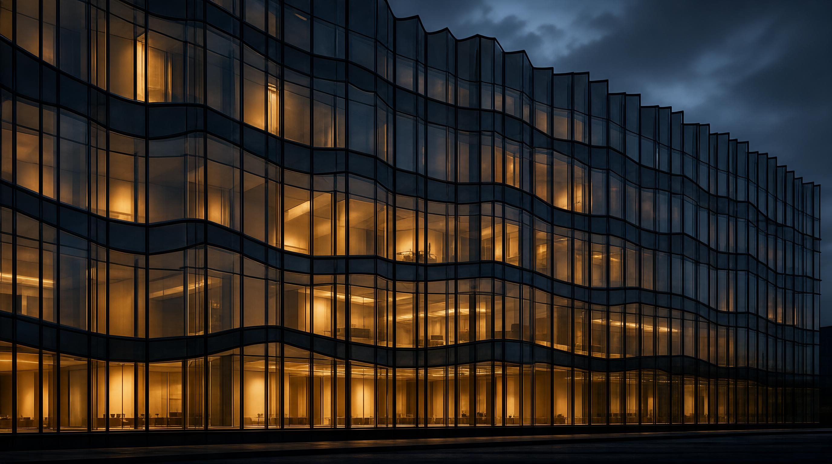 Modern Wavy Glass Building