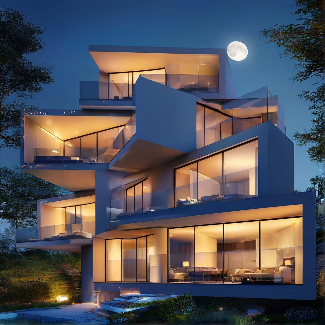 Modern House at Night