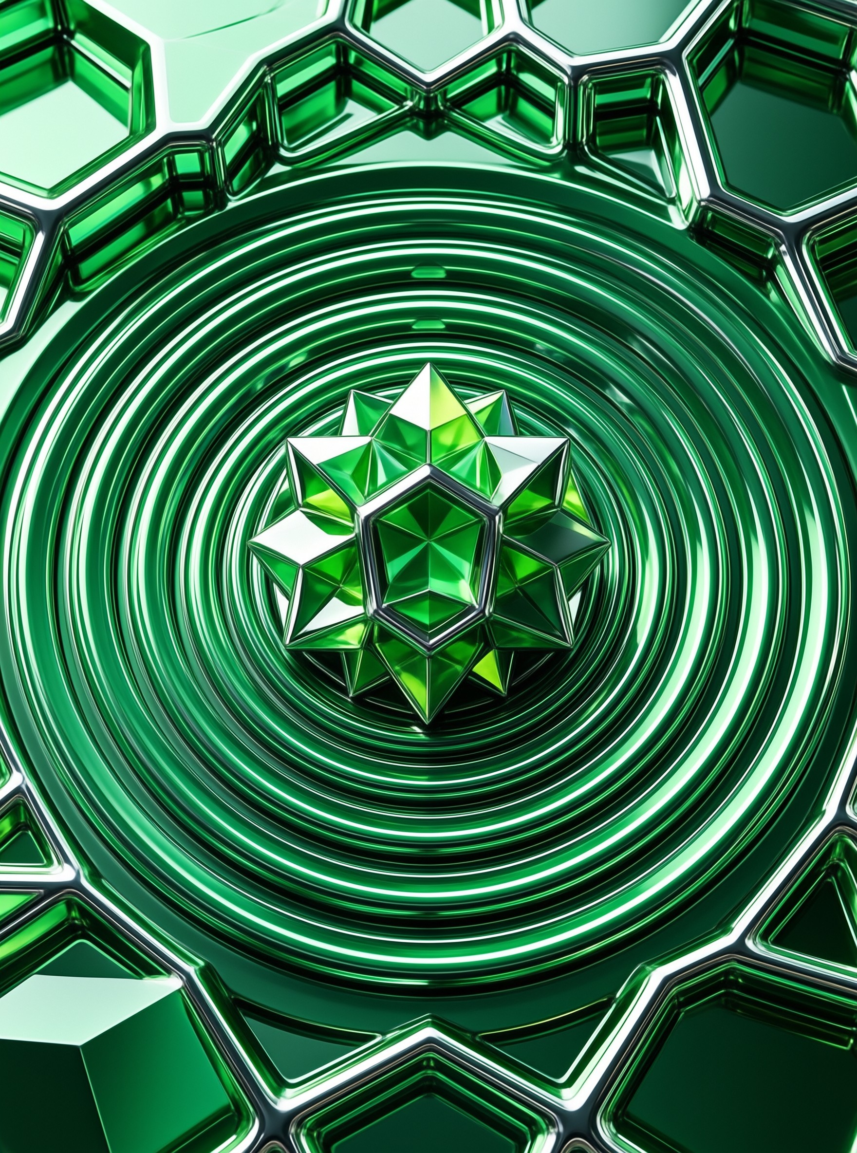 Shiny Green Geometric Structure