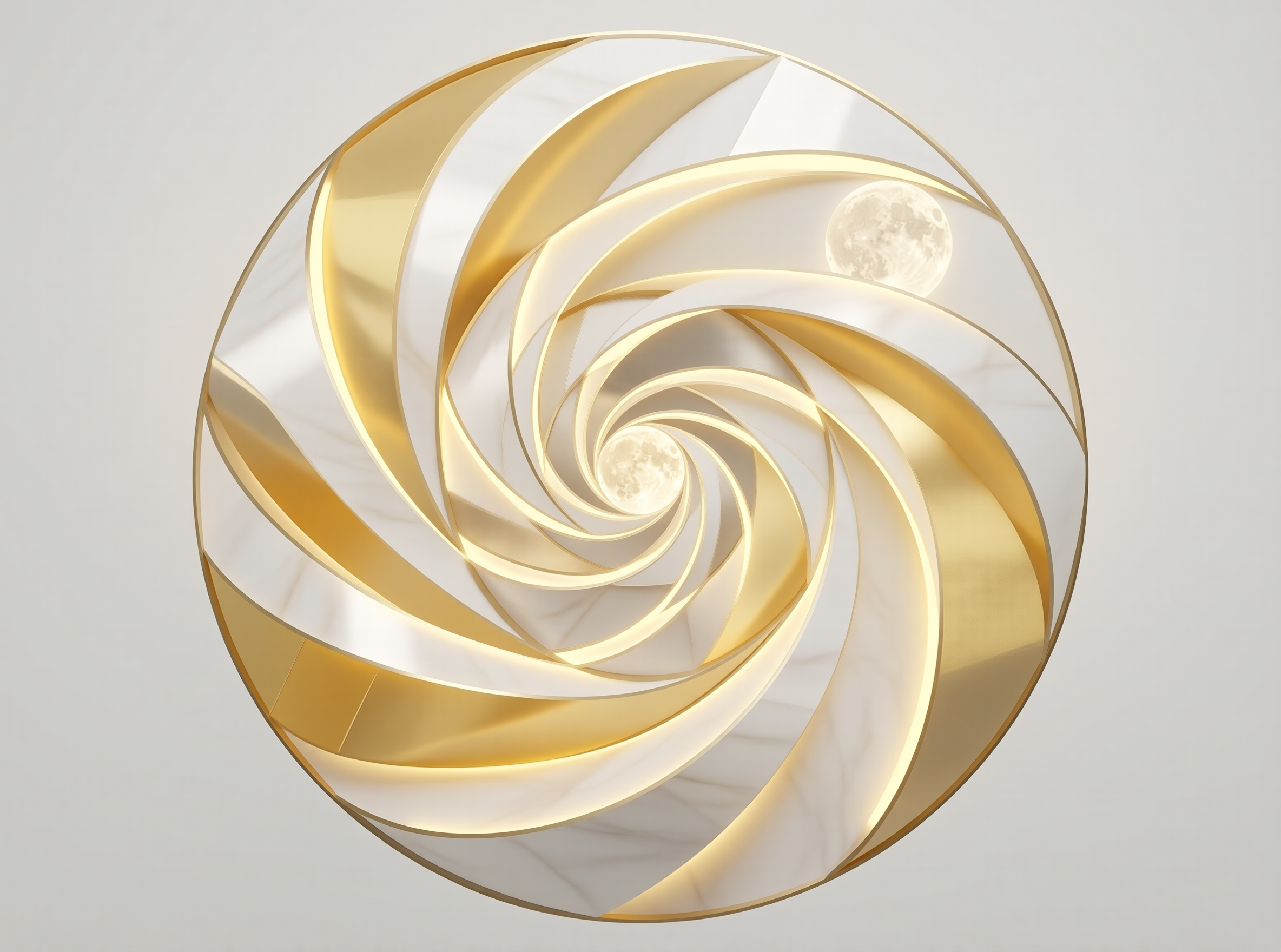 Golden Spiral with Moons
