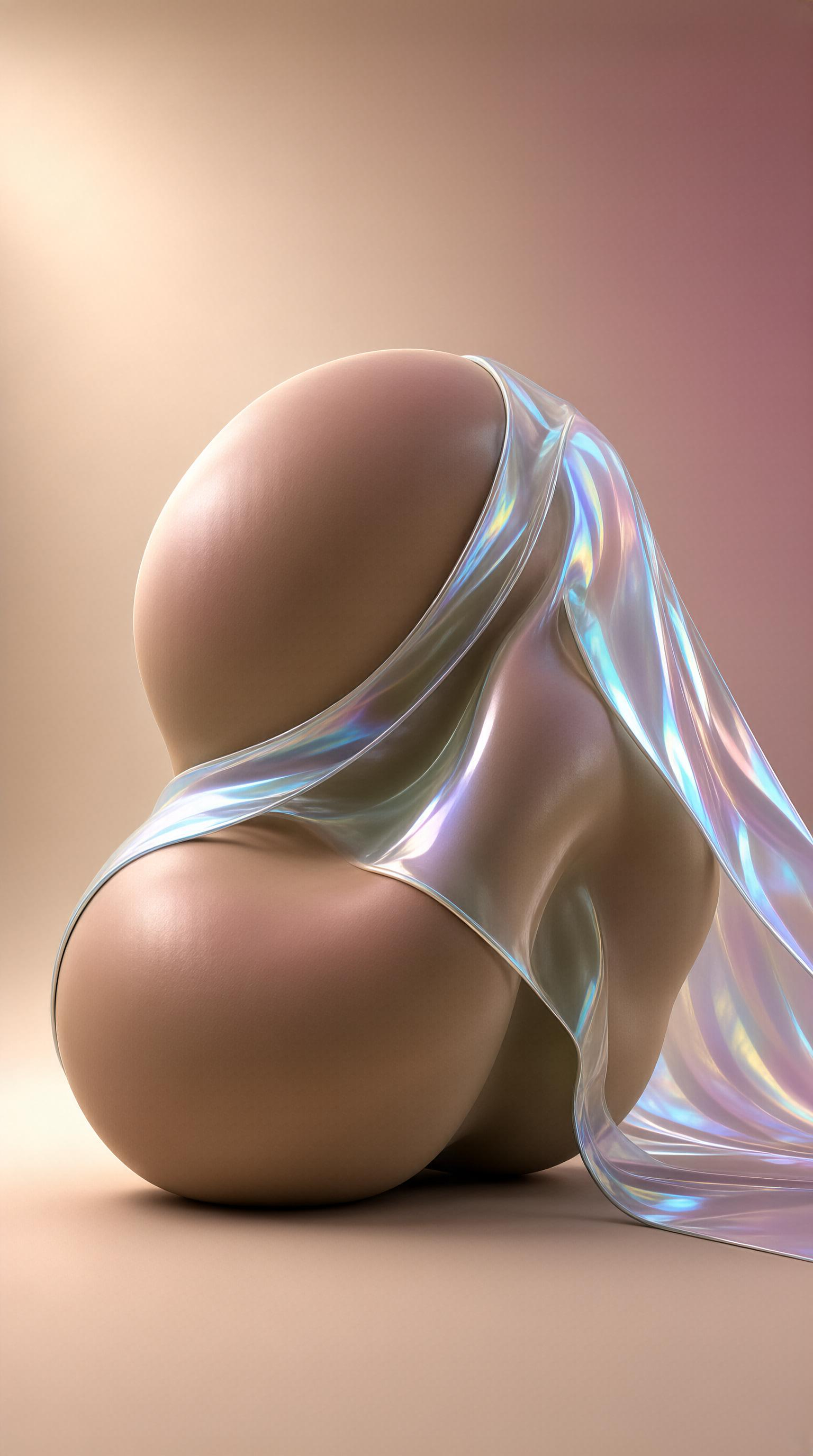 Sculpture with Iridescent Wrap