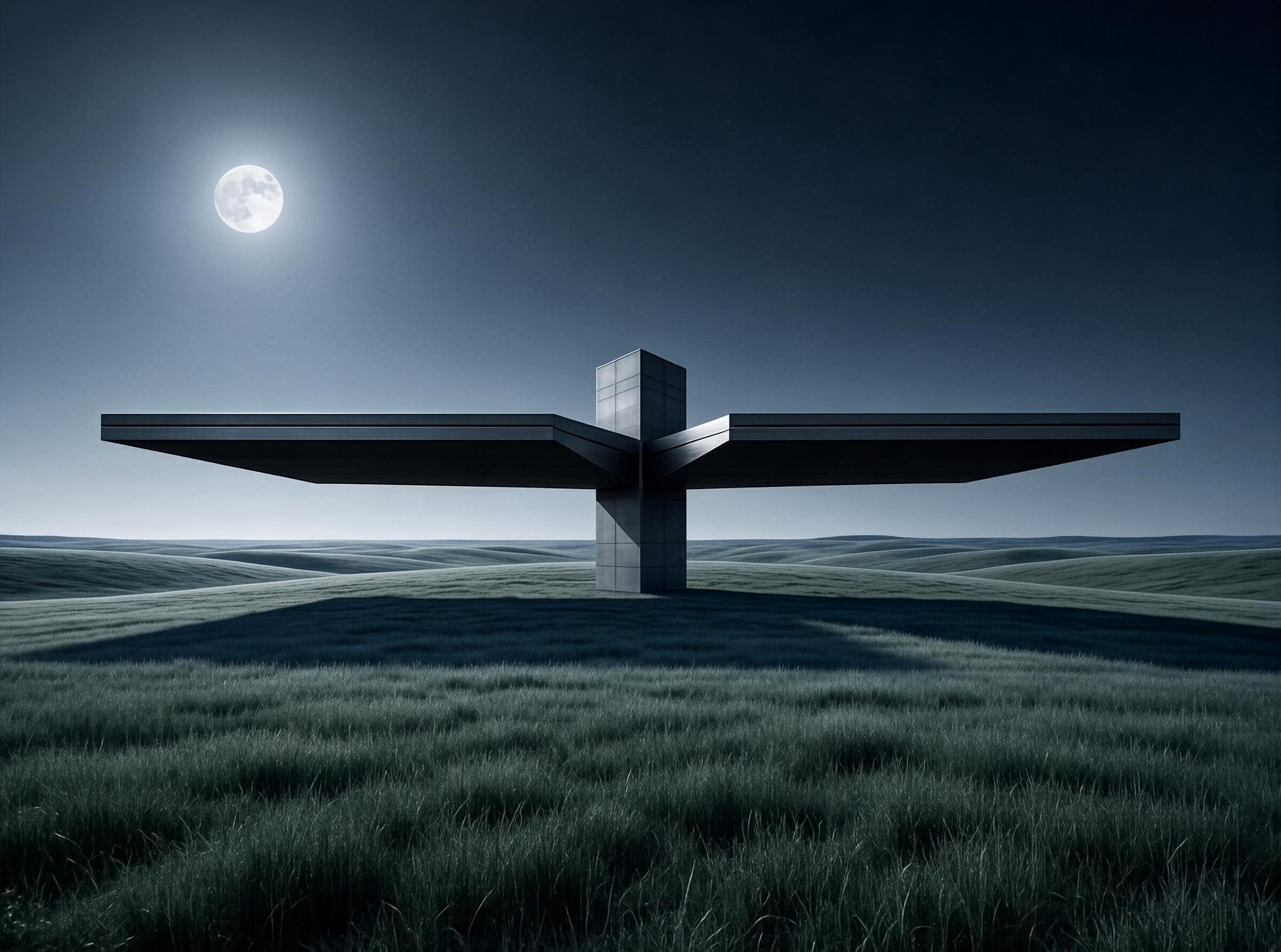 Futuristic Cross in Field