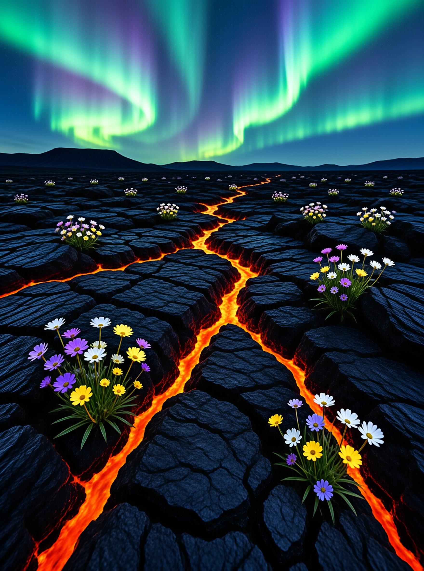 Flowers in Lava Fields
