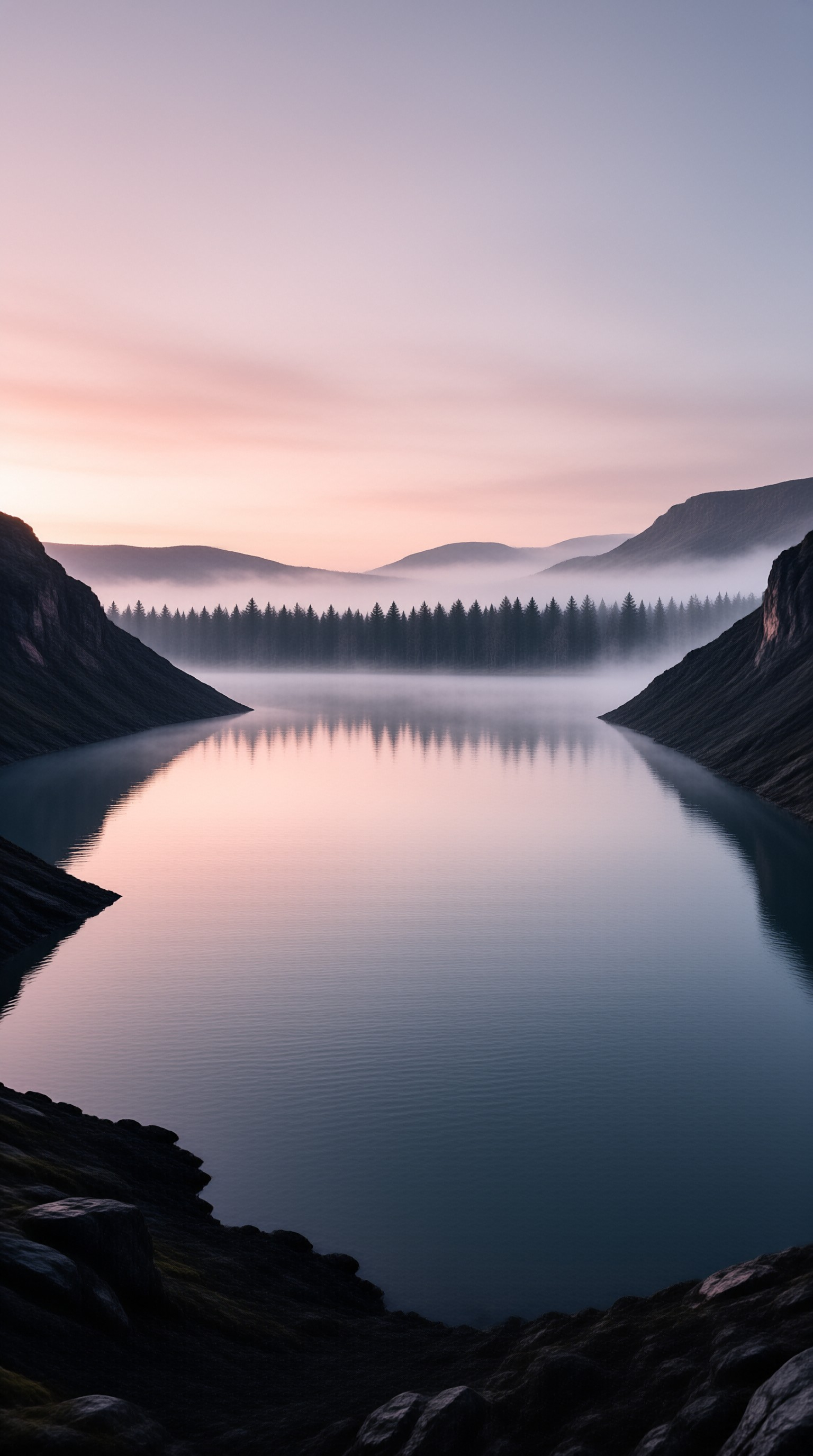 Serene Mountain Lake at Dawn