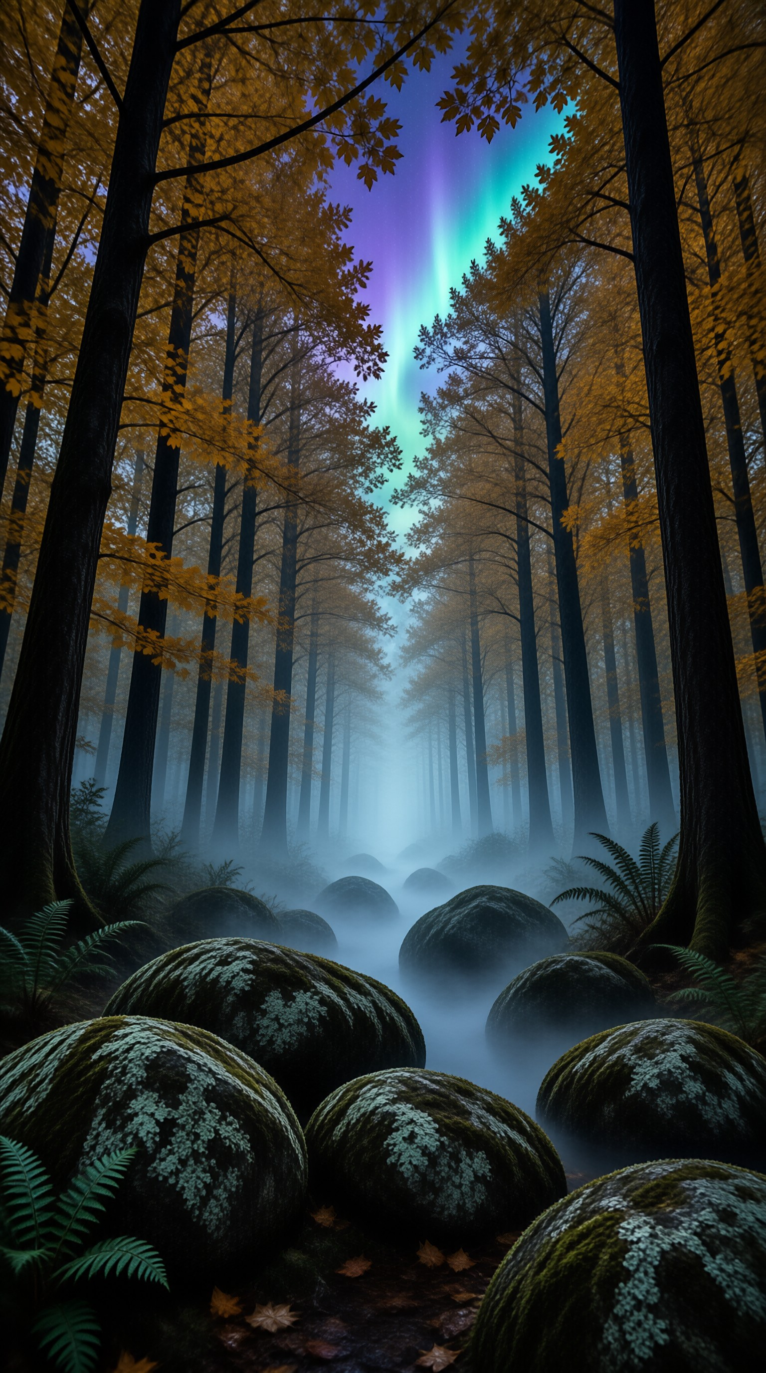 Aurora Mist Landscape