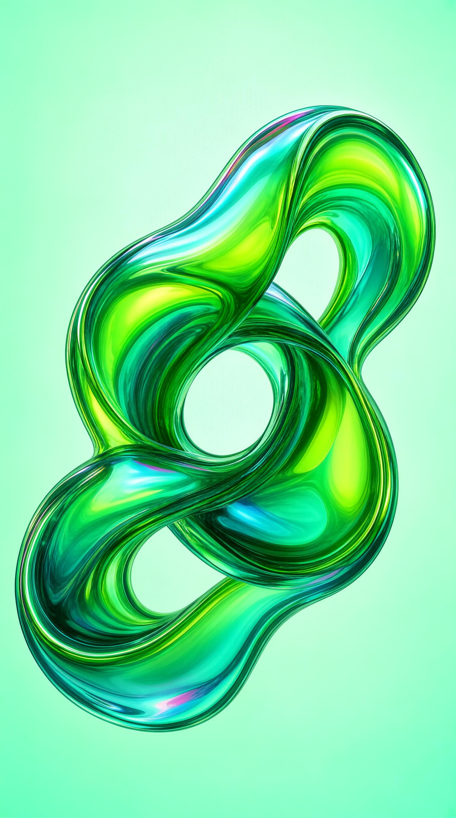Abstract Green Liquid Knot