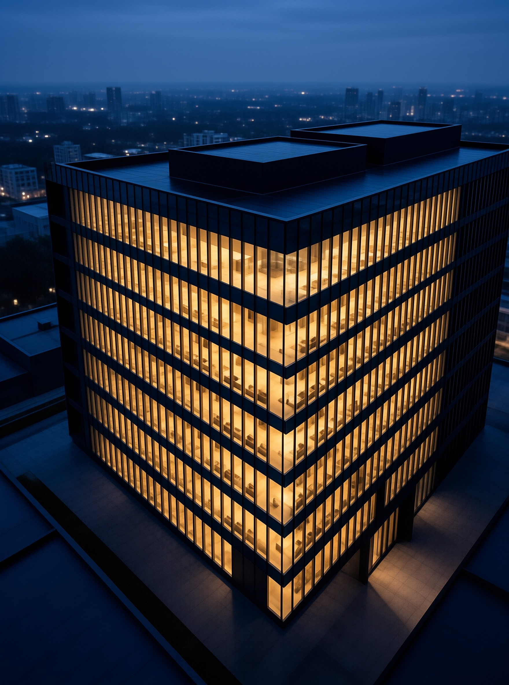 Illuminated Office Tower