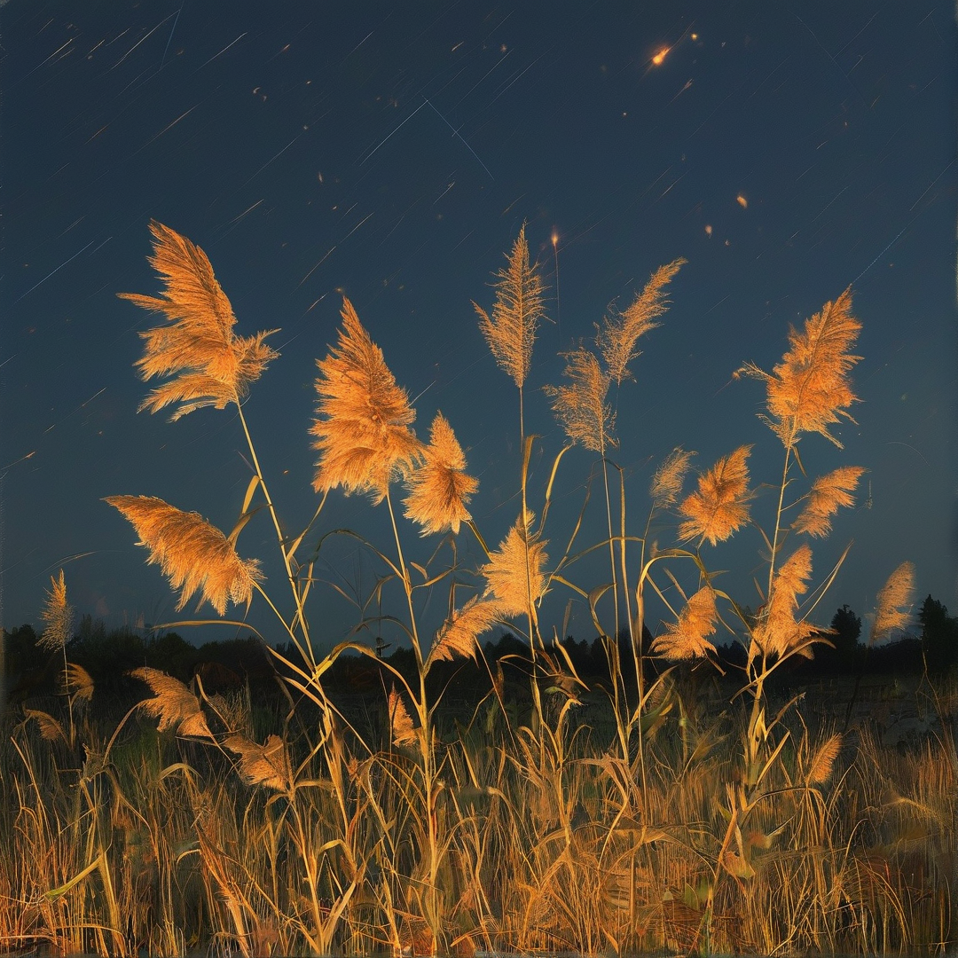 Golden Reeds at Dusk