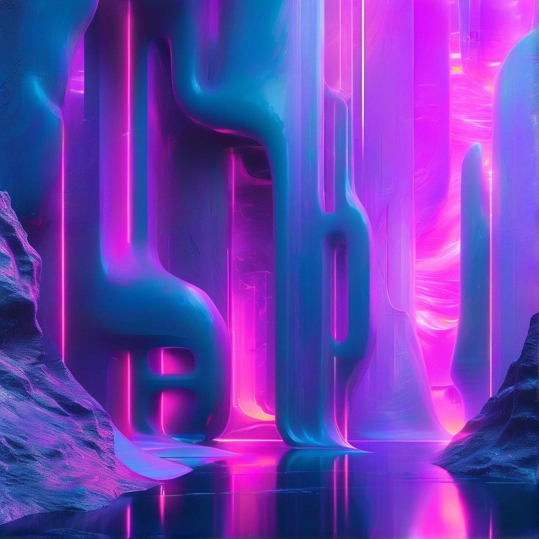 Surreal Neon Abstract Space