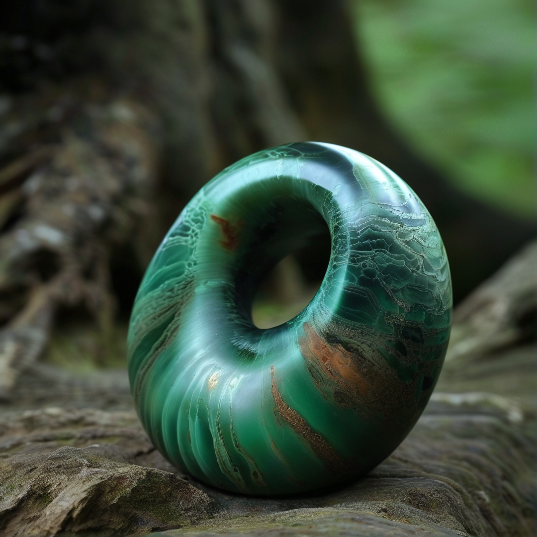 Green Marbled Torus Stone