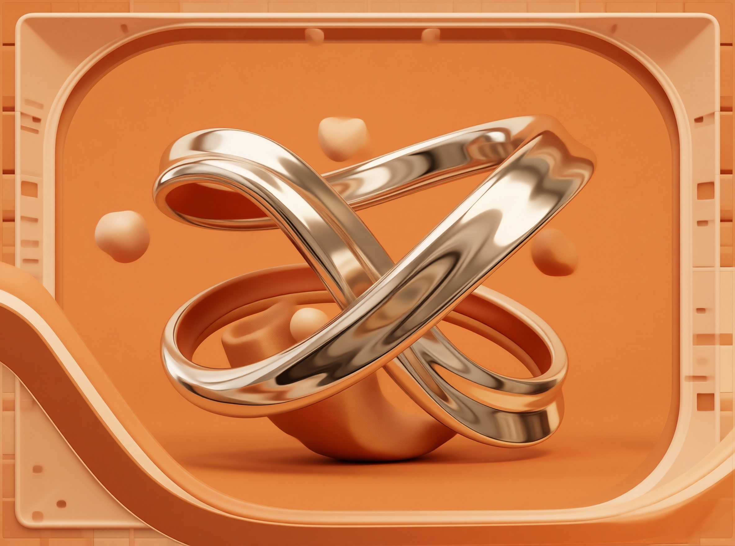 Chrome X Symbol 3D Render