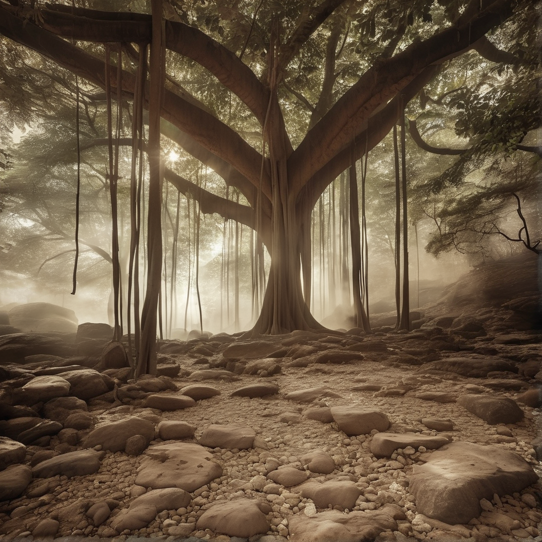 Ancient Tree in Mist