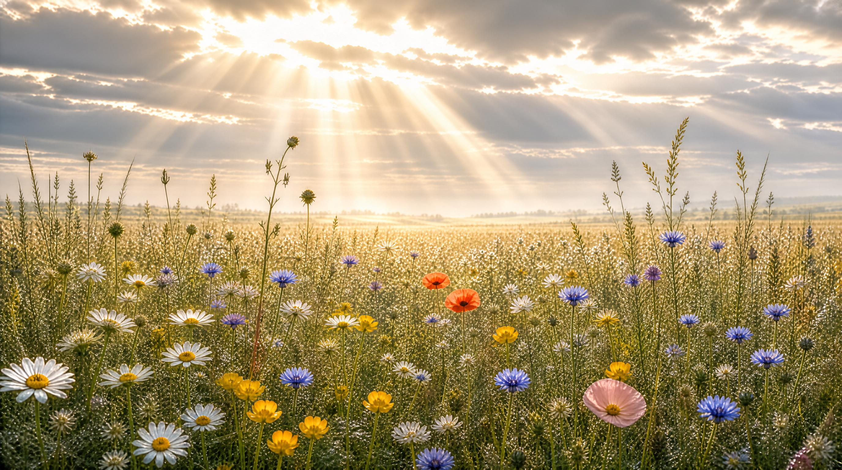 Sunlit Wildflower Meadow