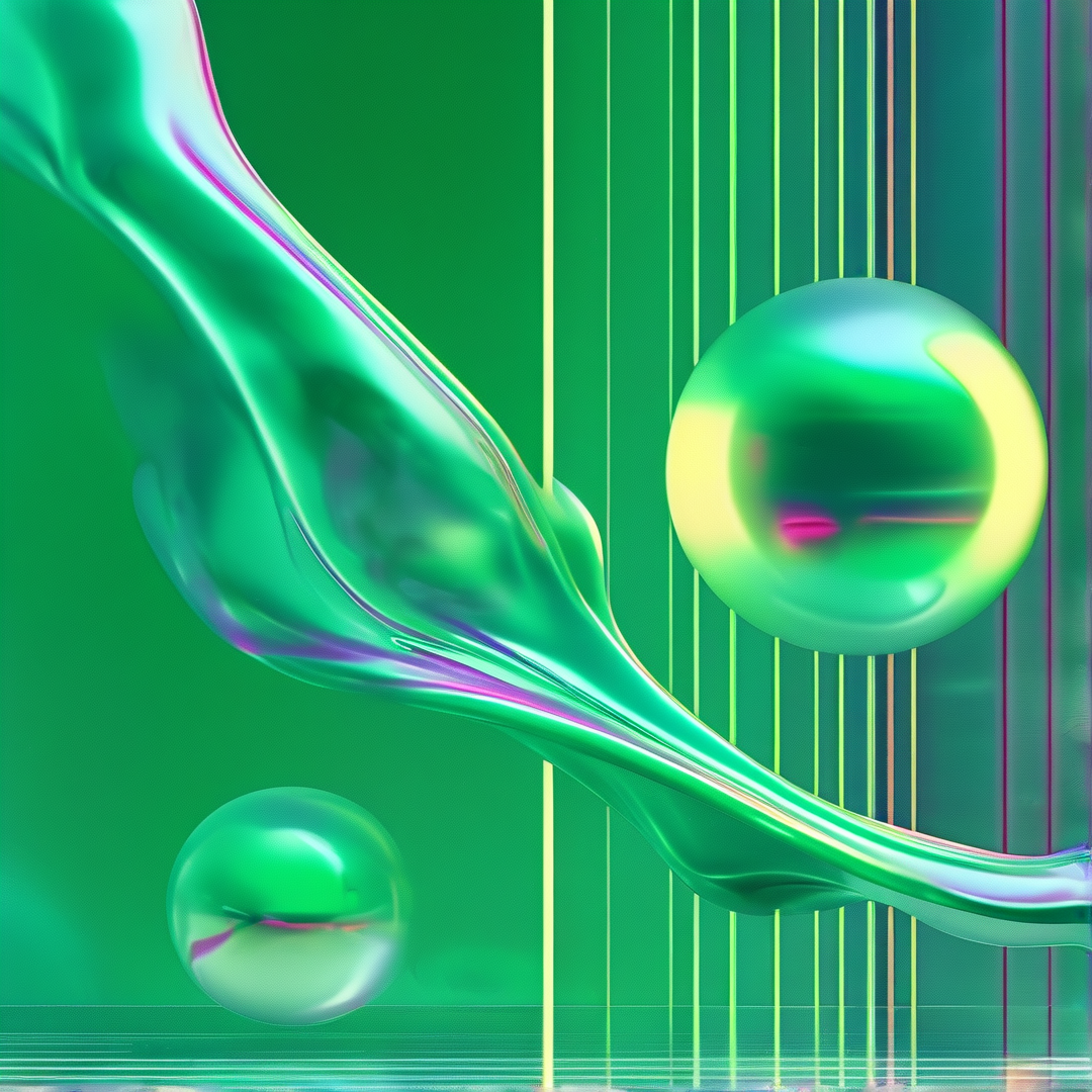 Abstract Green Liquid Art
