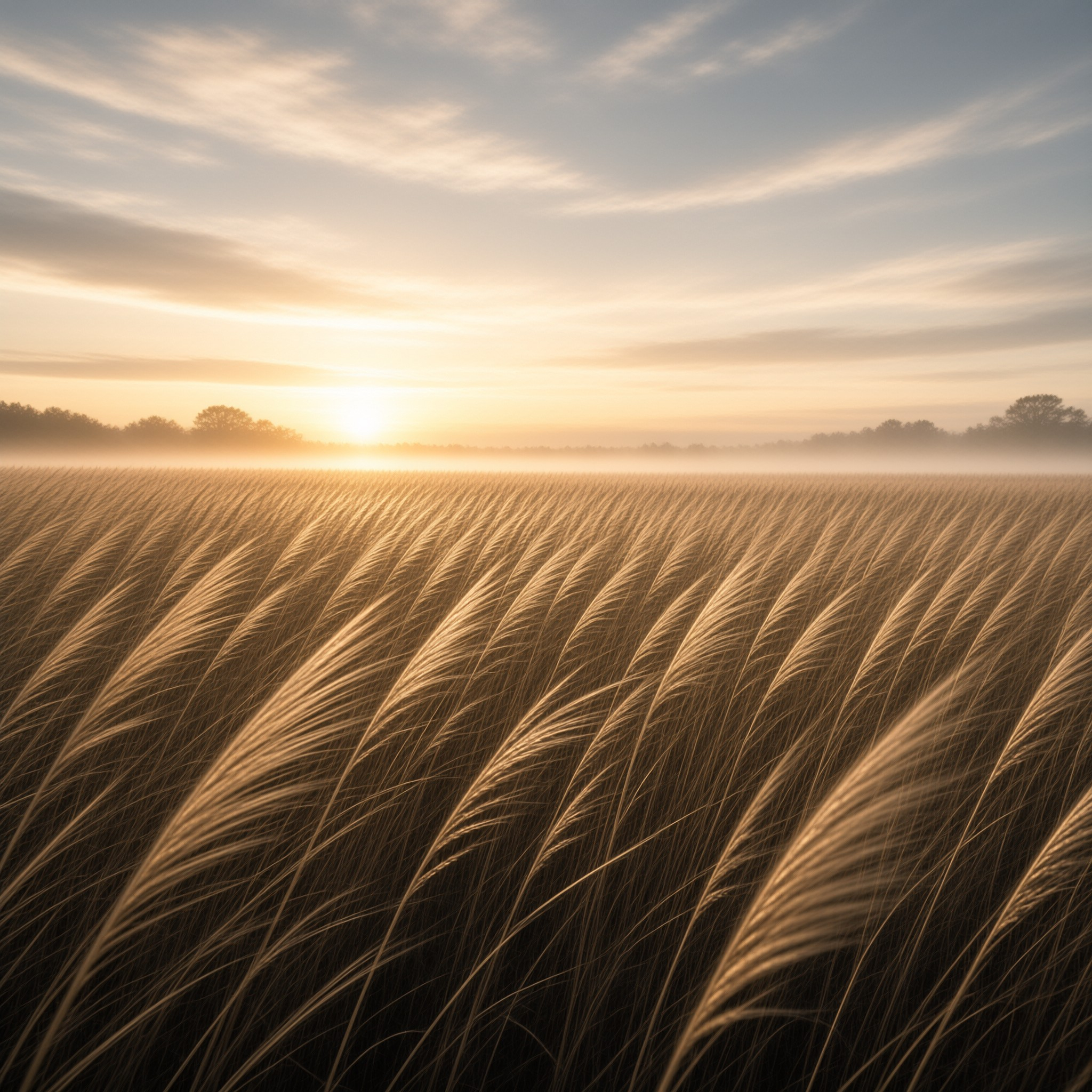 Misty Wheat Sunrise