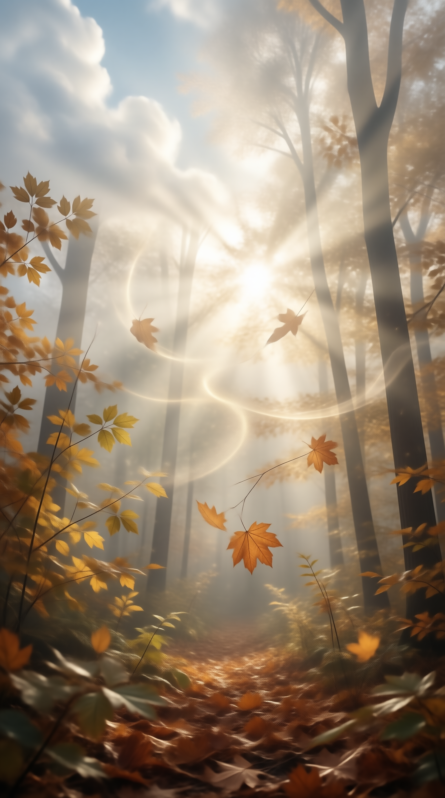 Sunlit Autumn Forest