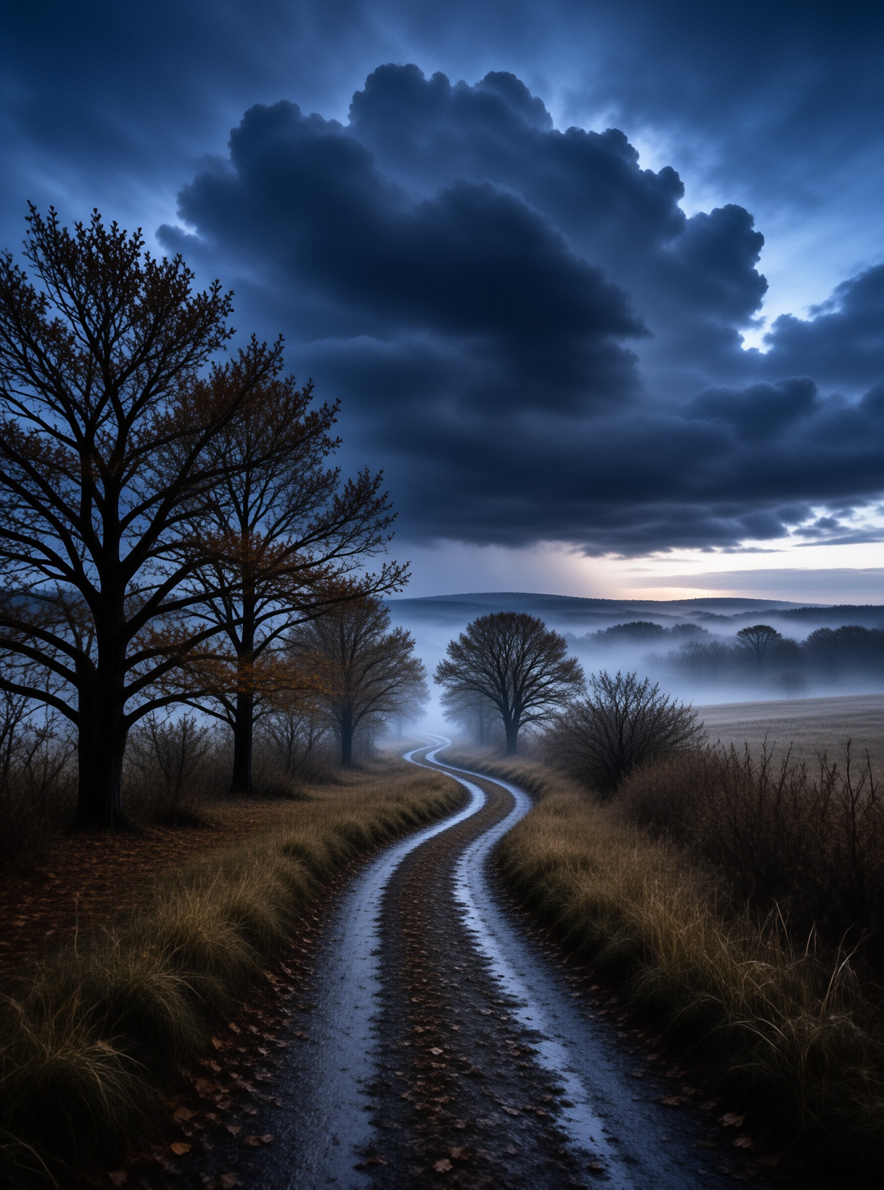Misty Road at Dawn