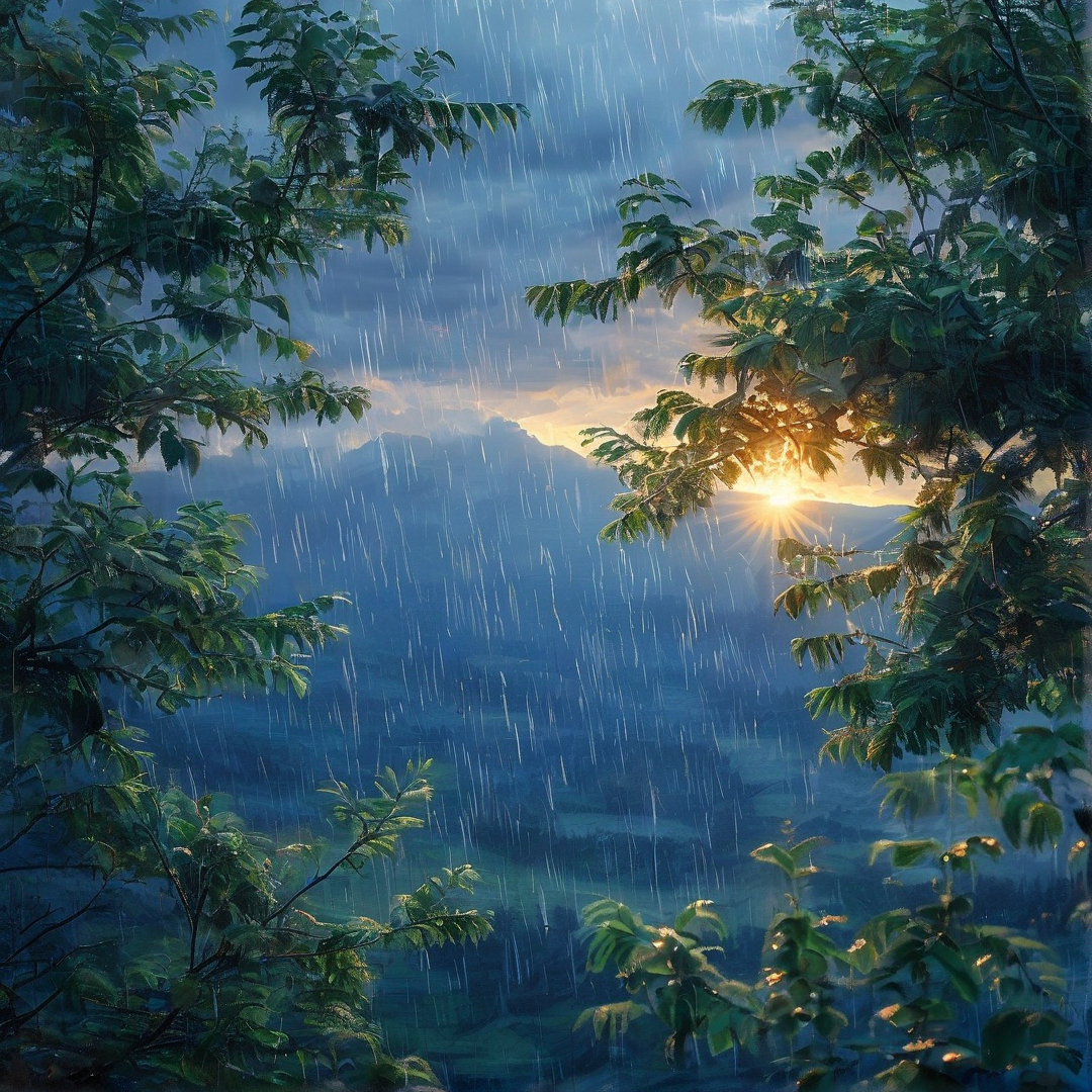 Rainy Mountain Sunset
