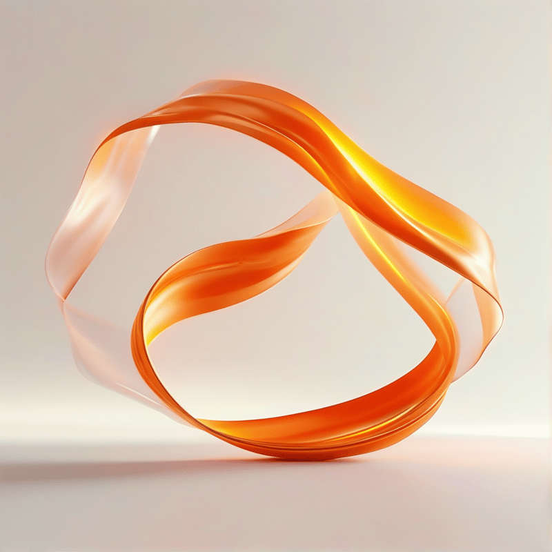 Flowing Orange Ribbon Form