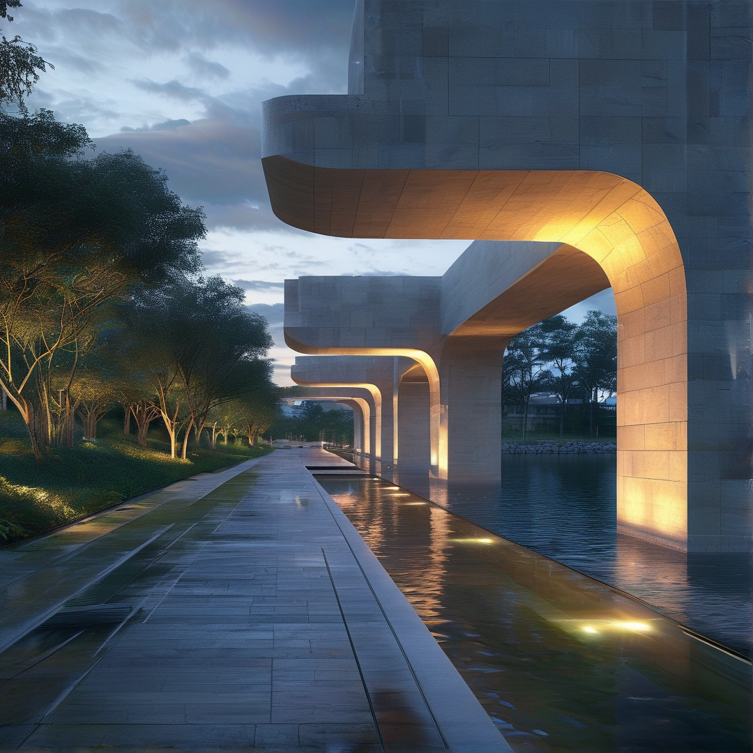 Modern Architecture at Dusk