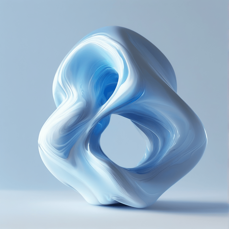 Abstract Blue Fluid Form