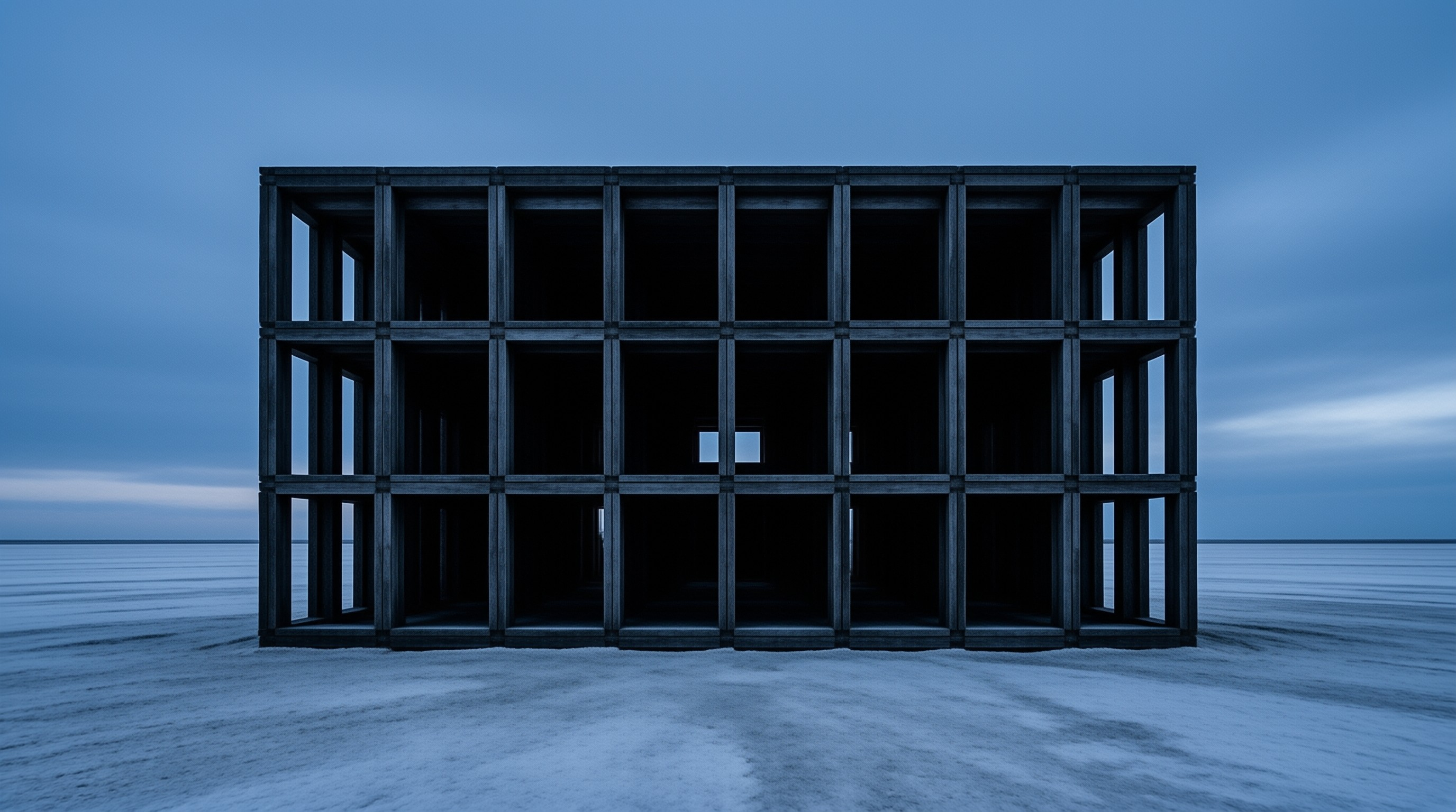 Dark Grid Structure on Ice