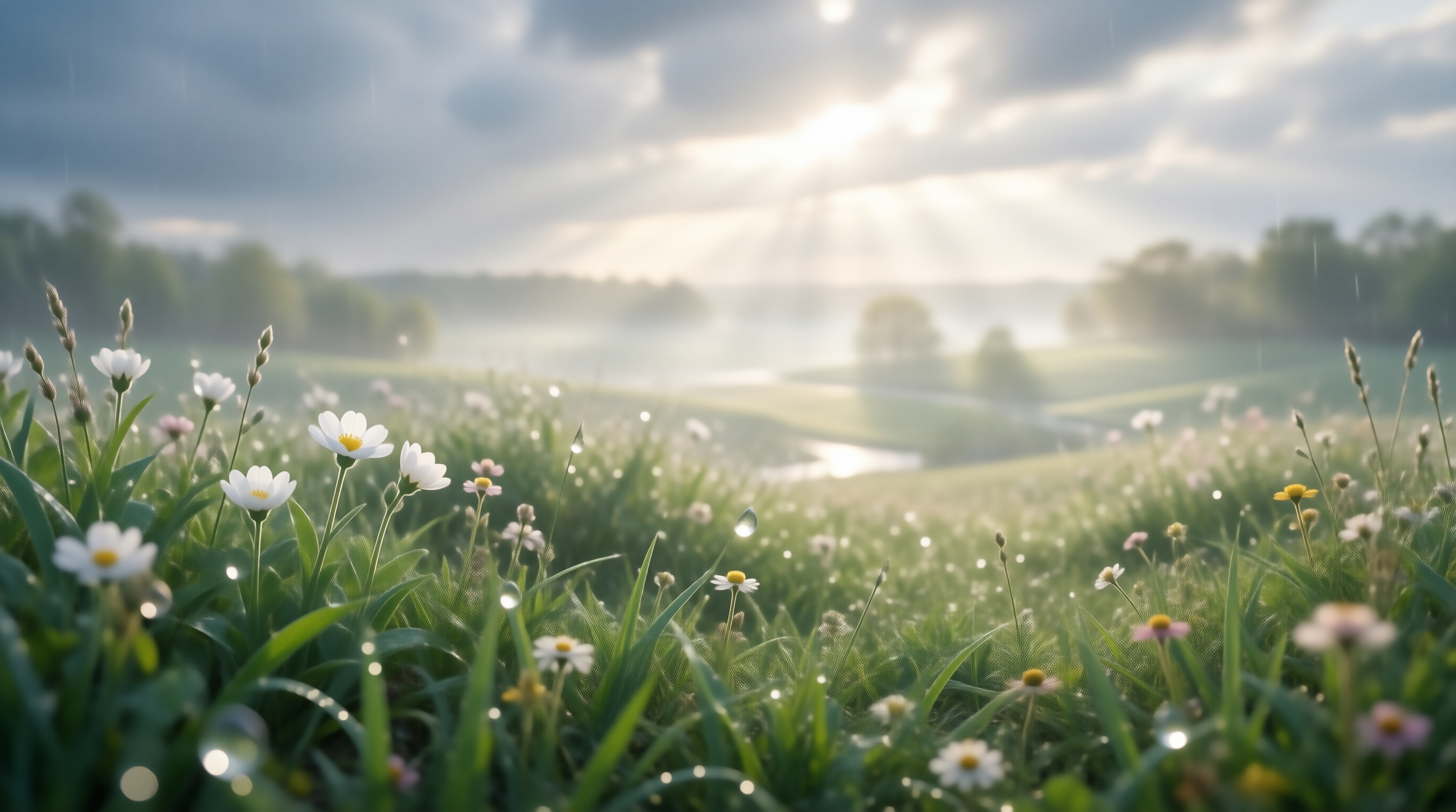 Sunlit Misty Meadow