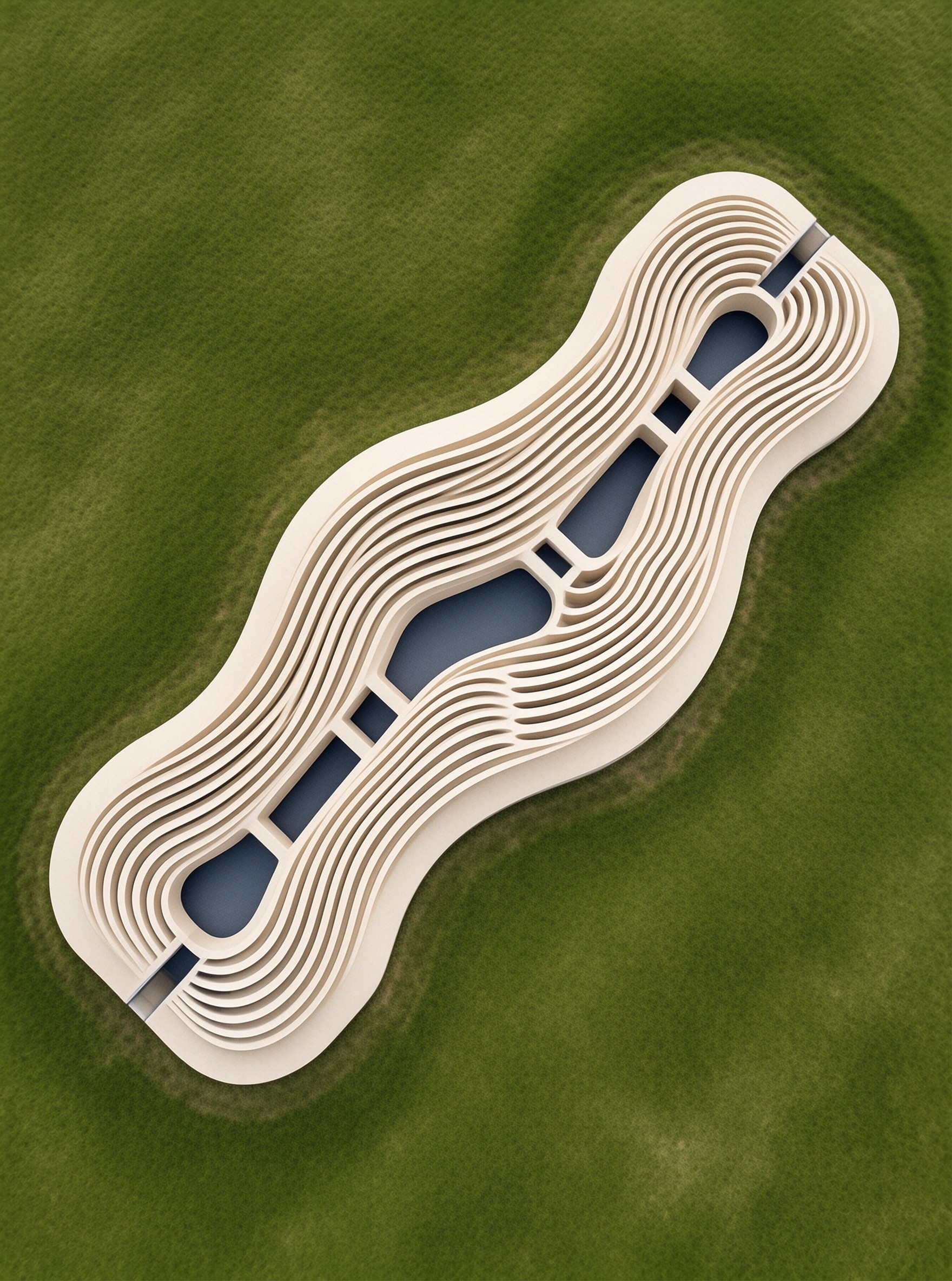 Wavy Layered Modern Building