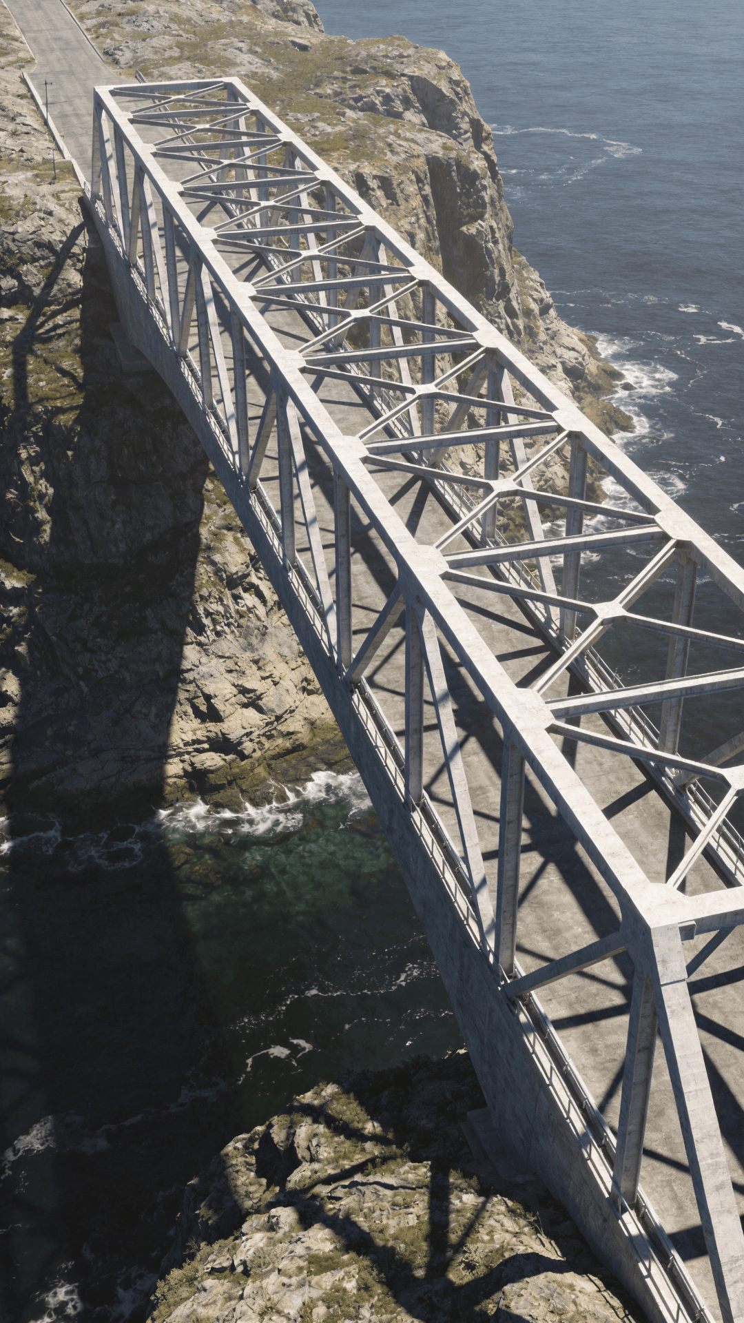 Bridge with Steel Frame — Coastal Cliff