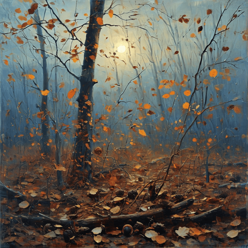 Sunlit Autumn Forest
