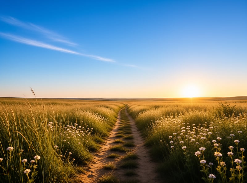Golden Path Through Meadow