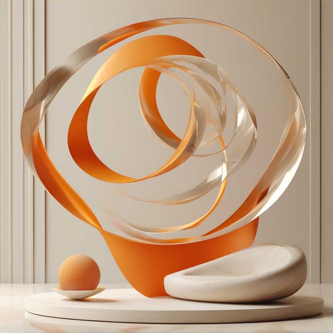 Abstract Orange Sculpture