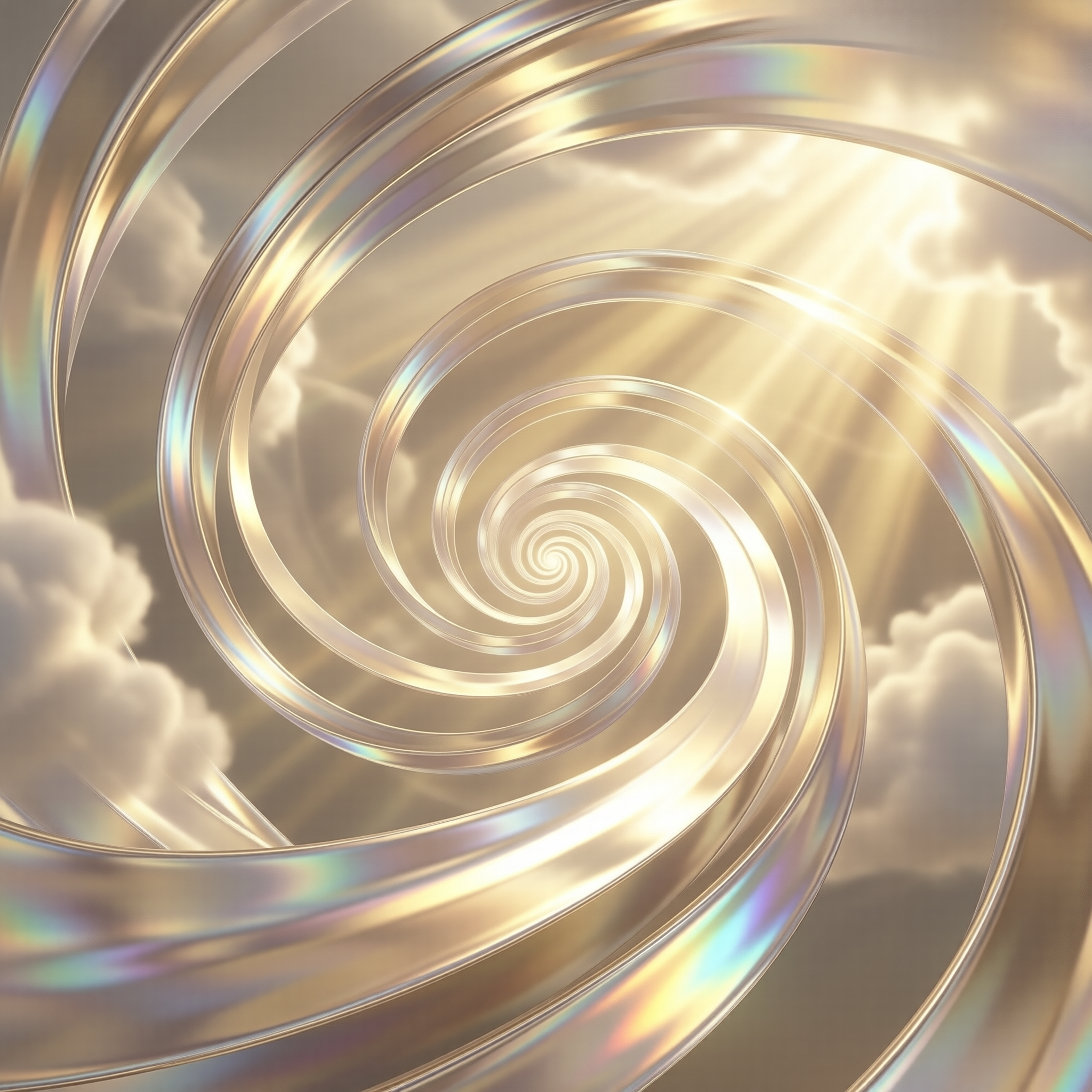 Iridescent Golden Sky Spiral
