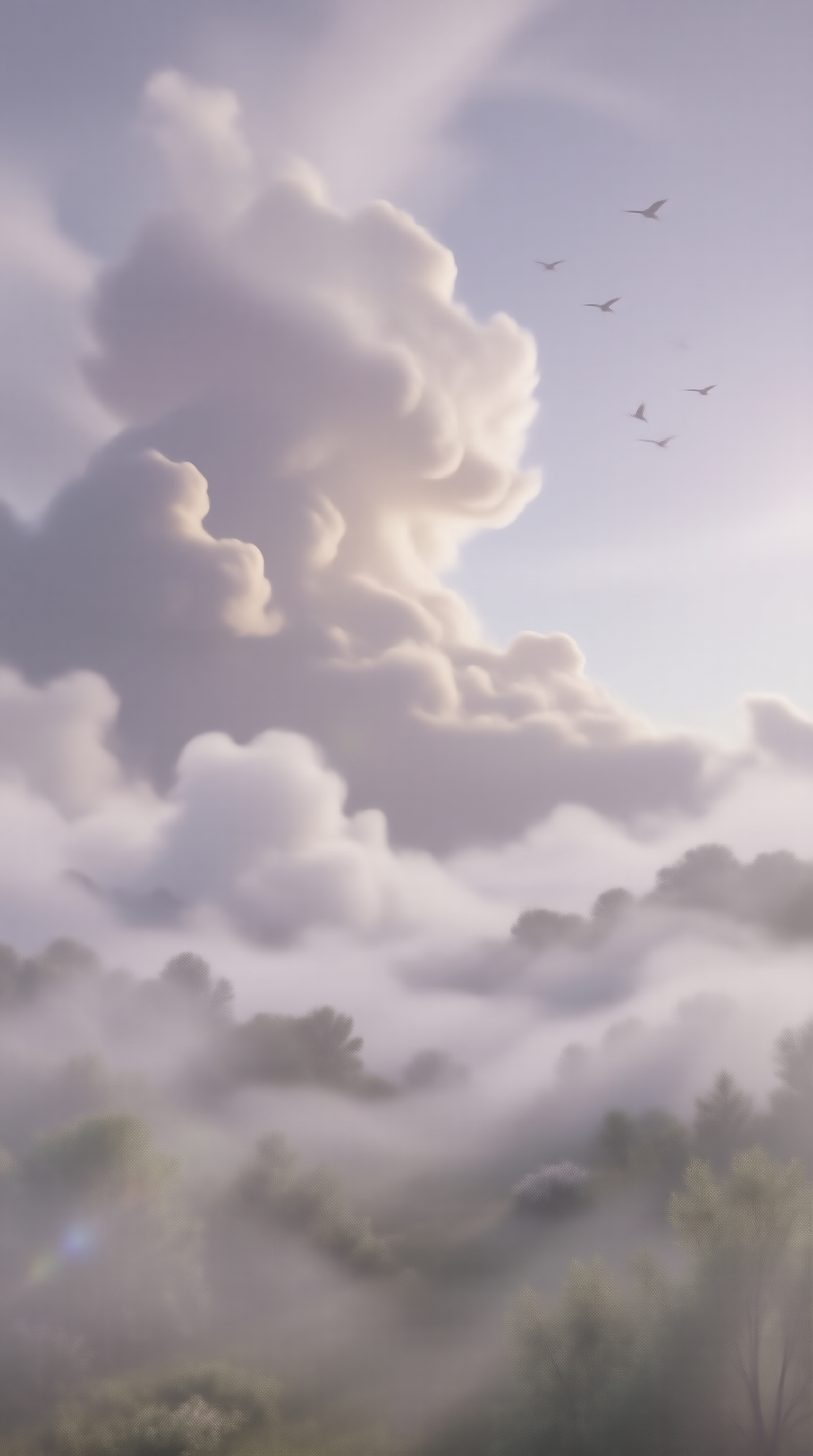 Cloudy Sky with Birds