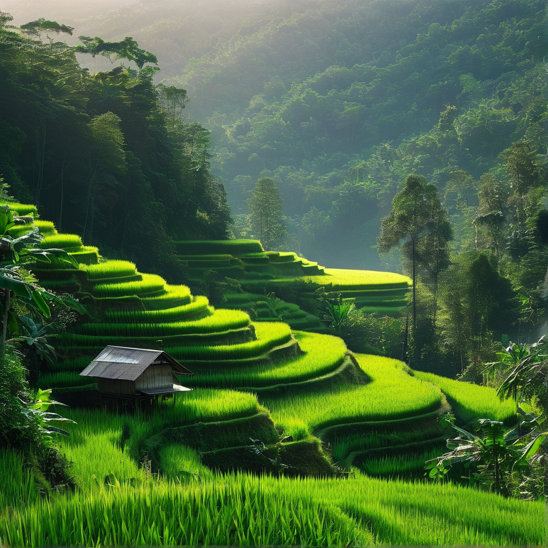 Lush Green Rice Terraces