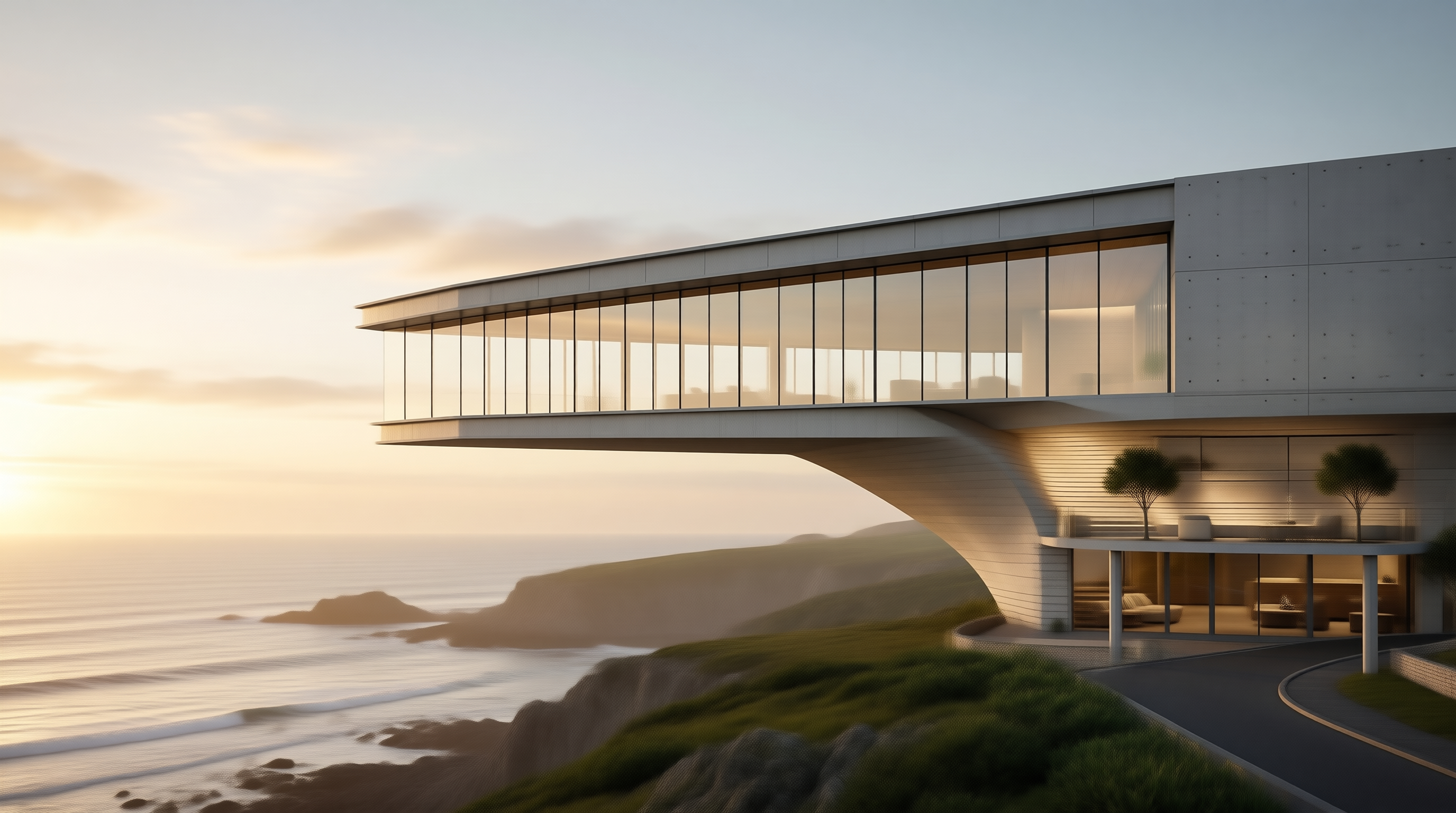 Cliffside Villa at Sunset