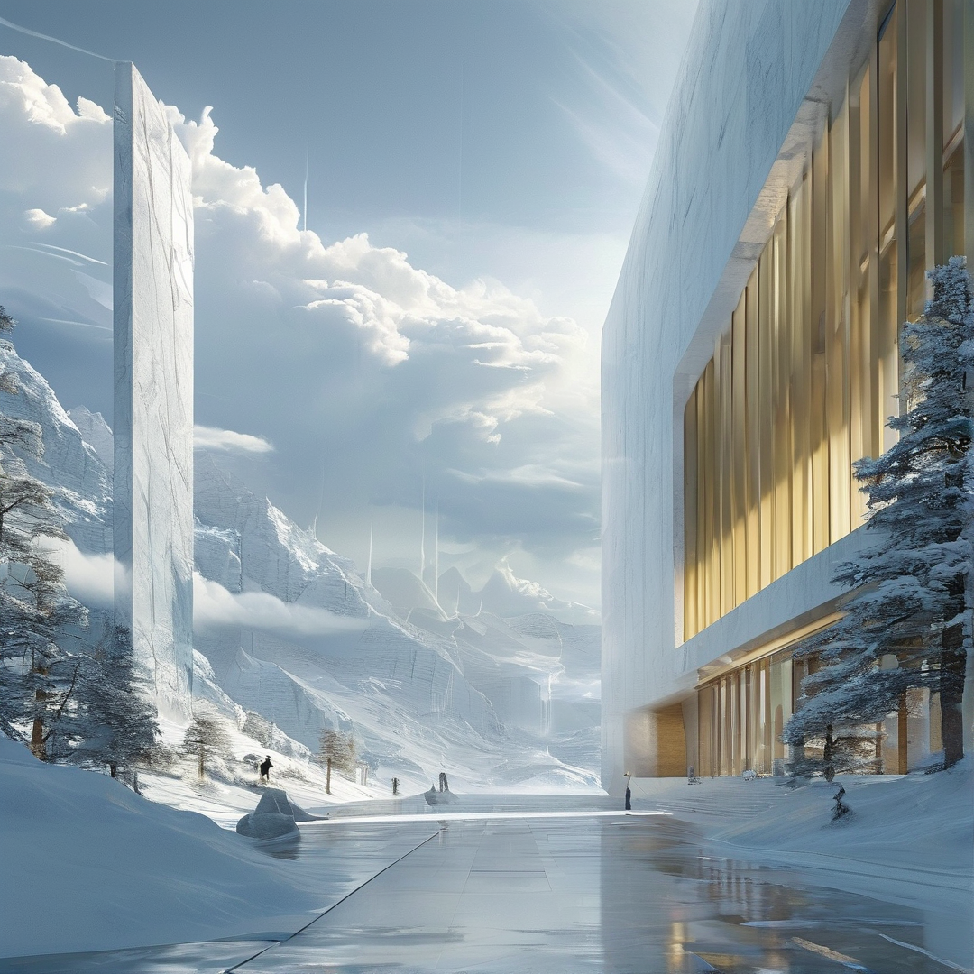 Futuristic Snowy Architecture
