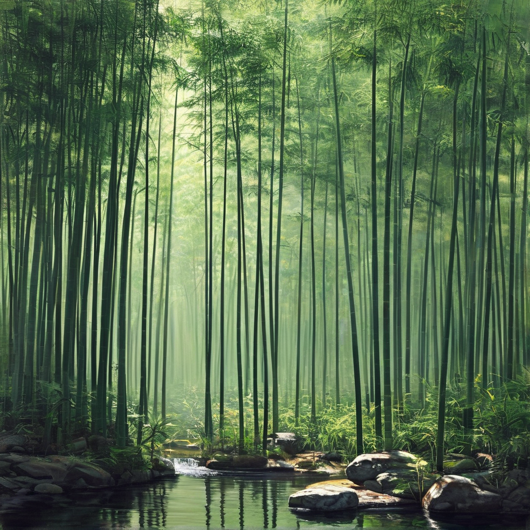 Sunlit Bamboo Grove