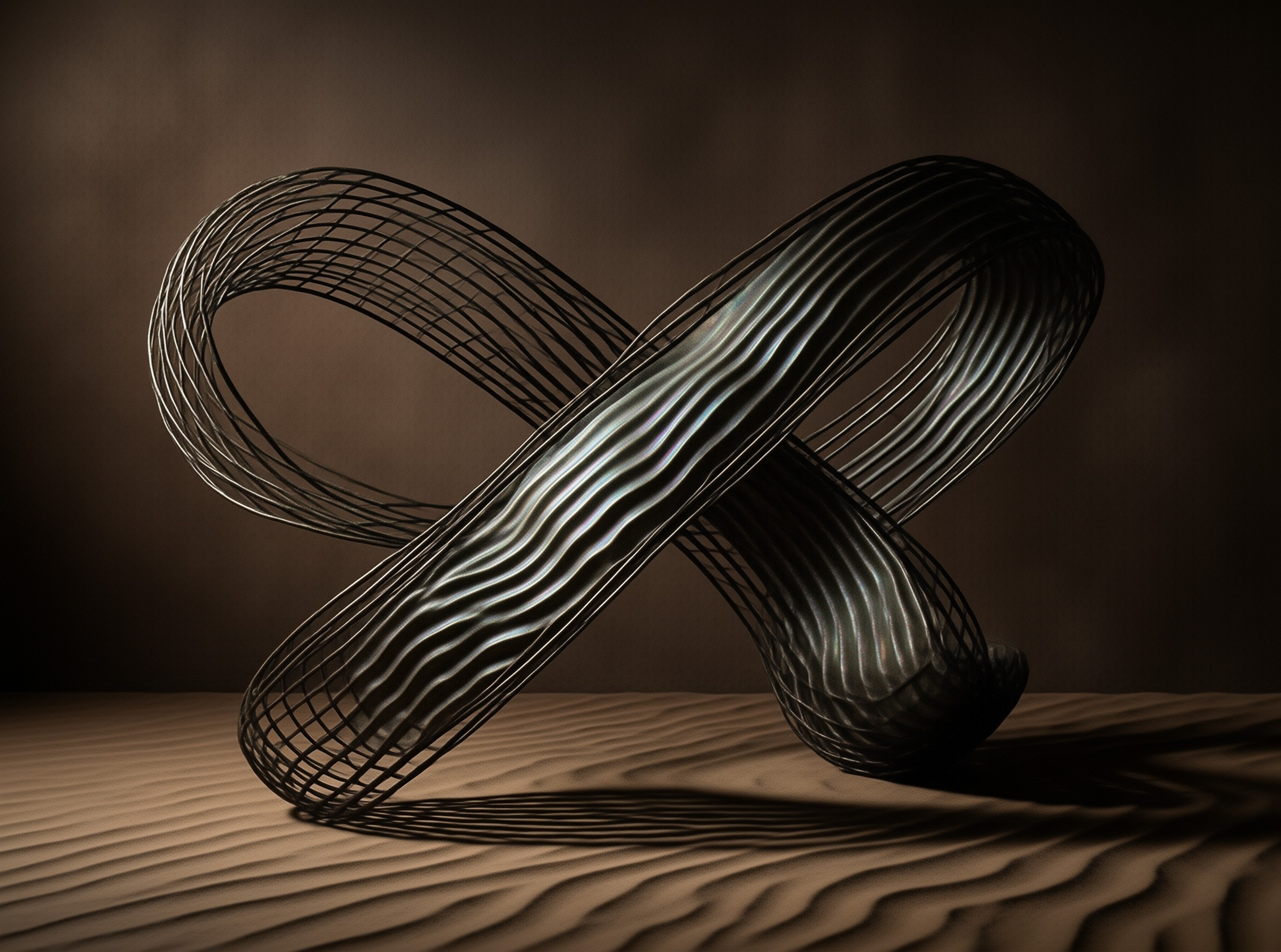 Metallic Wire Loop Sculpture