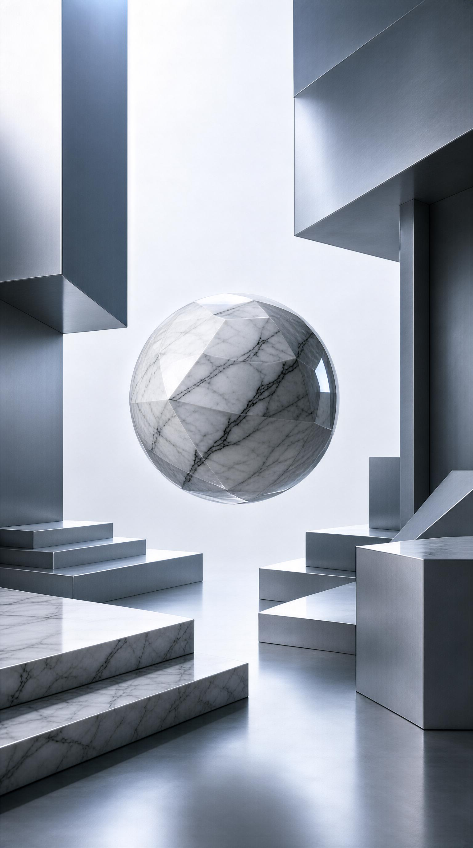 Suspended Marble Sphere