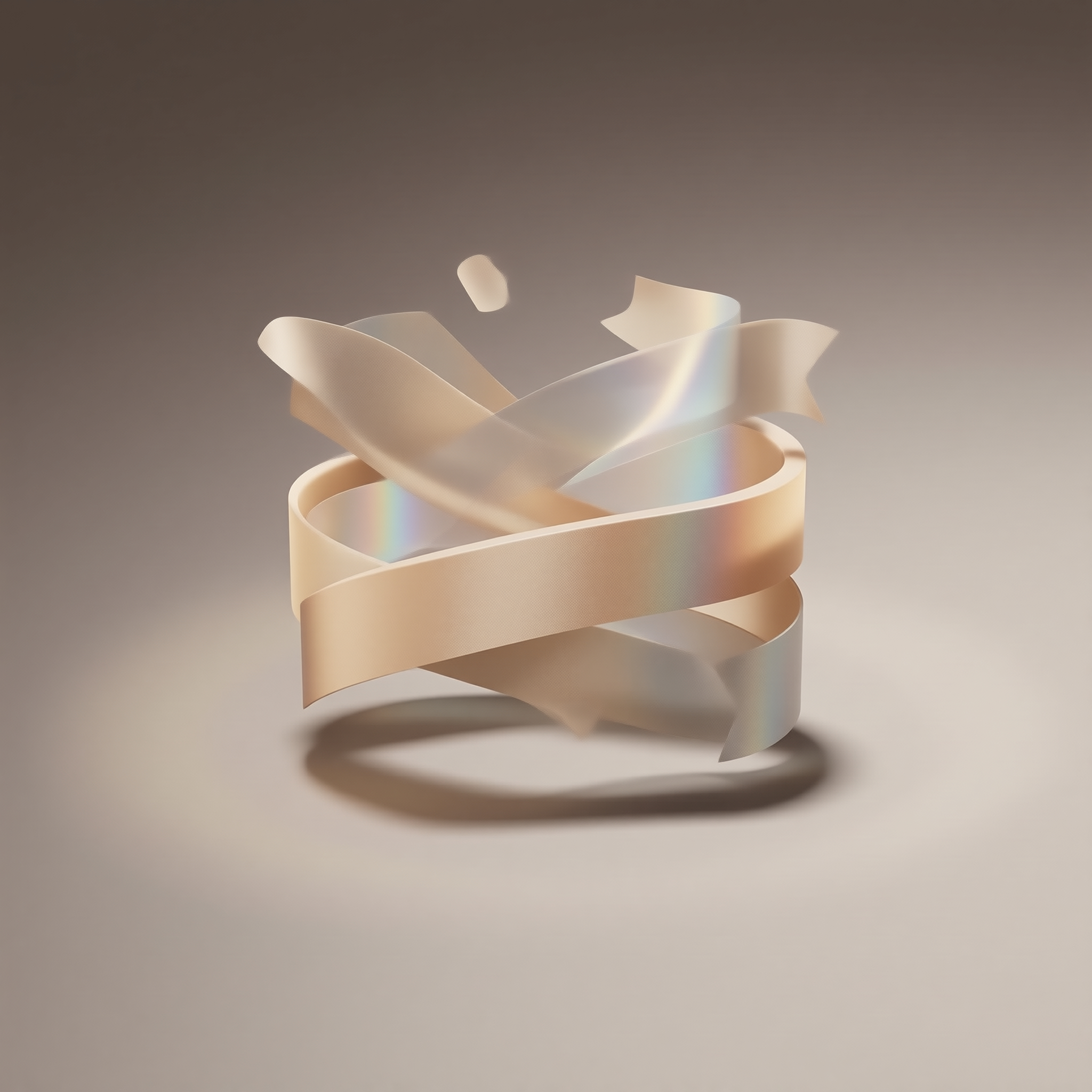 3D Iridescent Ribbon Art