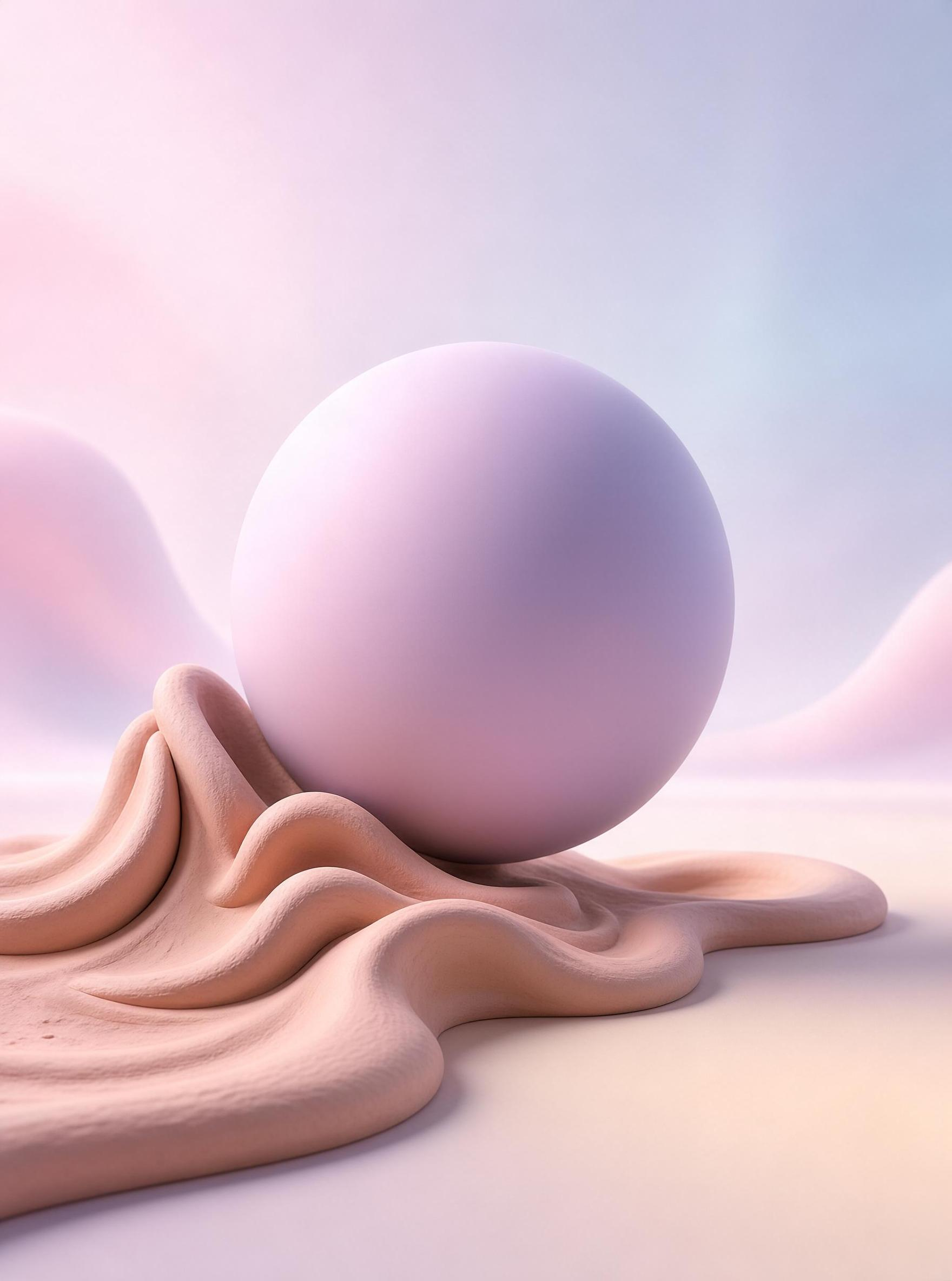 Pastel Sphere on Liquid